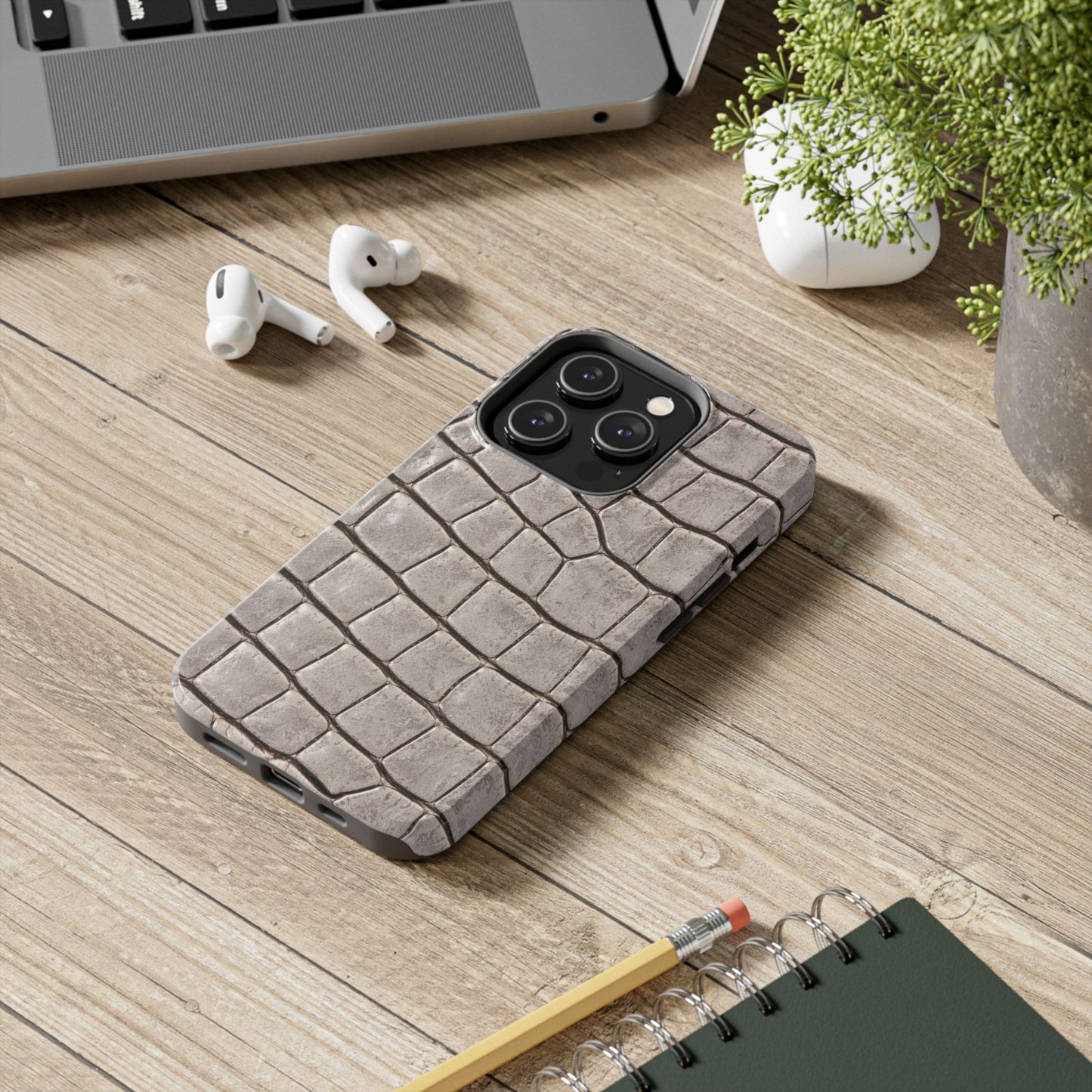 2000s Grey Crocodile - Protective Phone Case