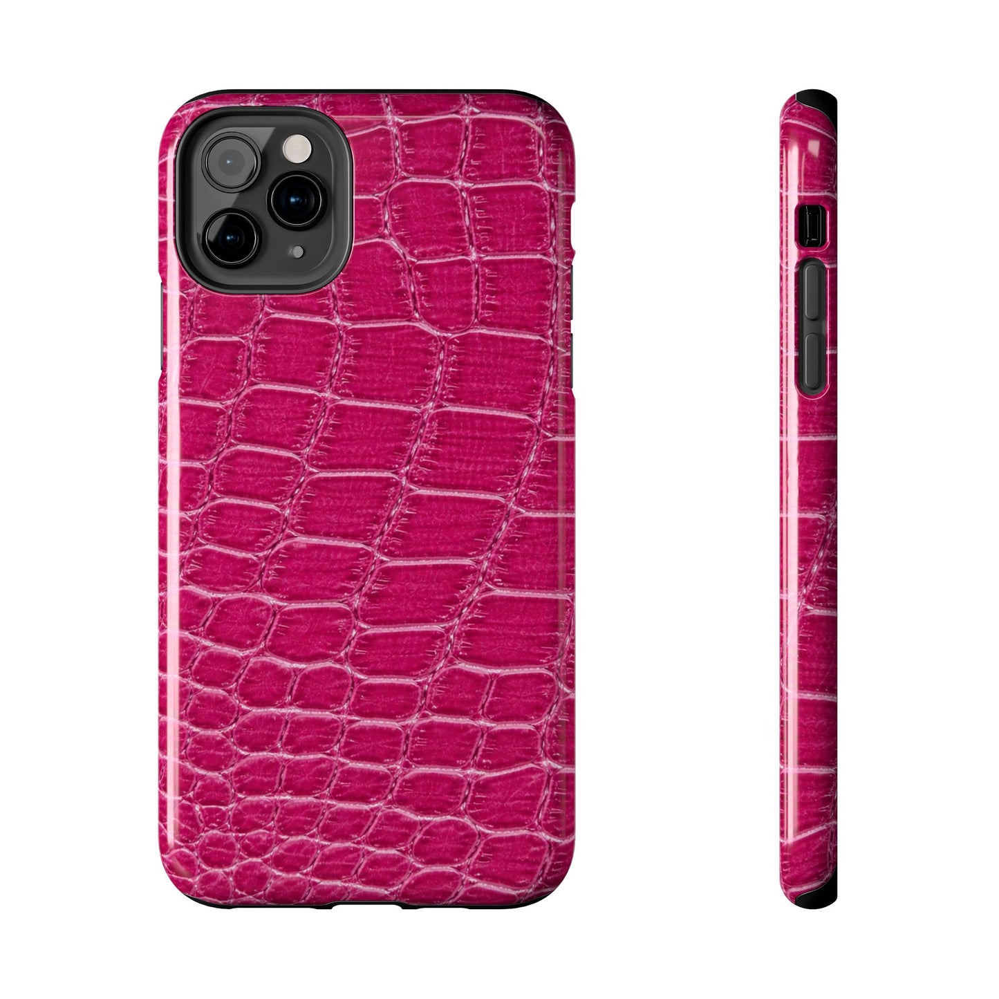 Pink Crocodile Pattern - Protective Phone Case