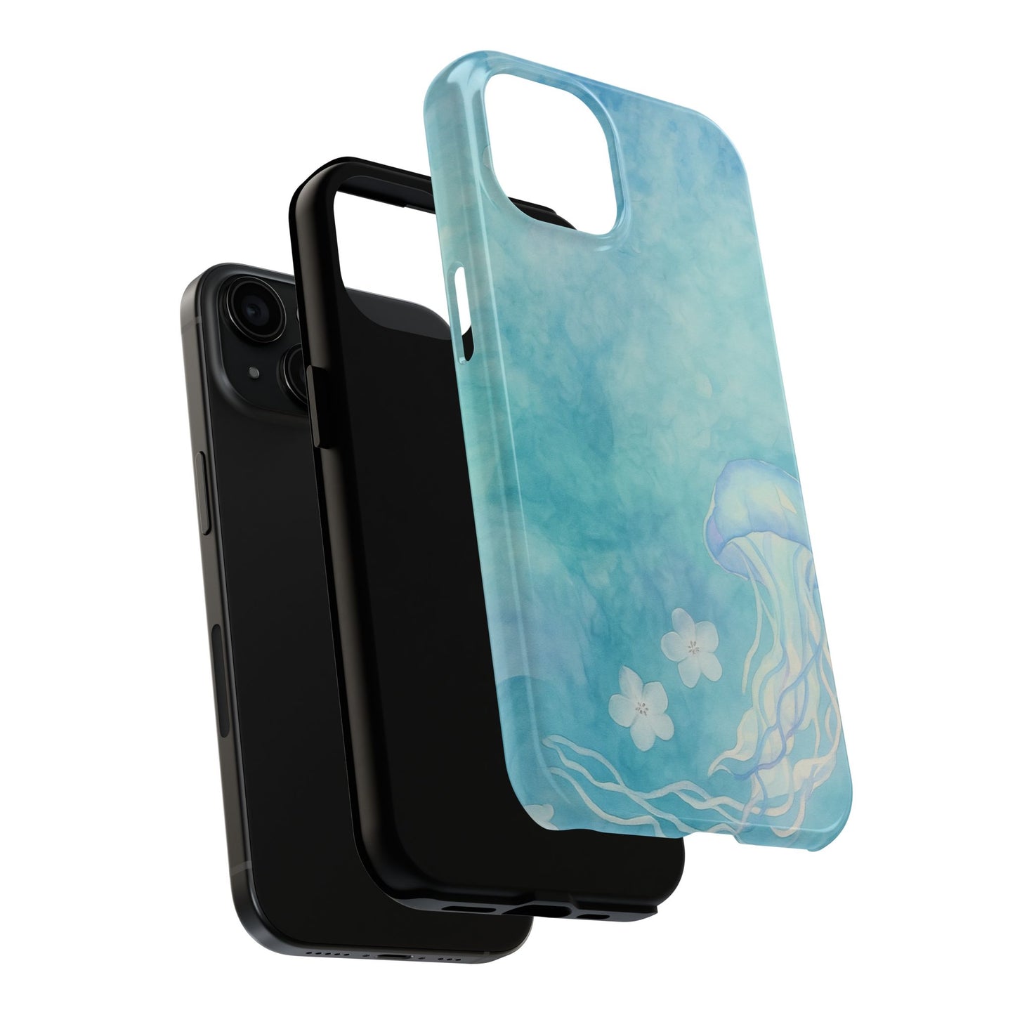 Sea-Blue Jellyfish - Protective Phone Case