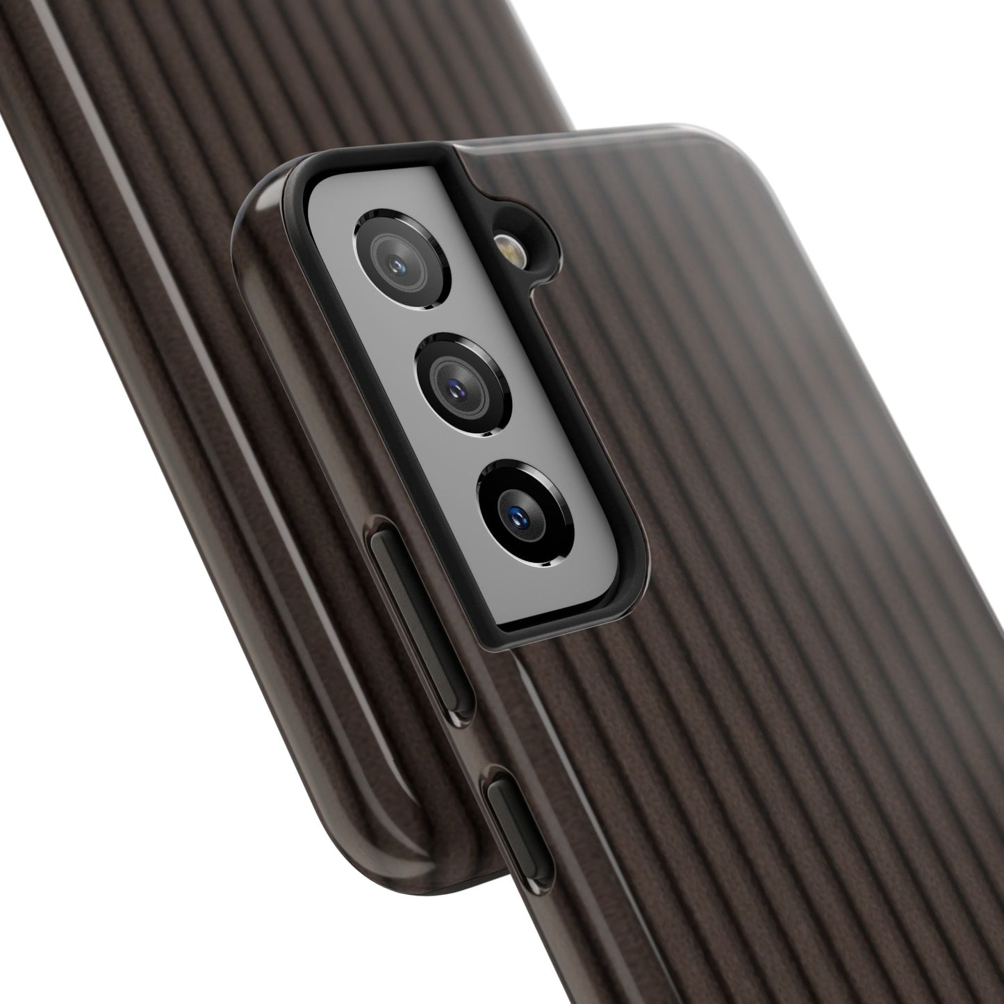 Ribbed Dark Brown Tough Phone Case – Slim Protective Mobile Cover