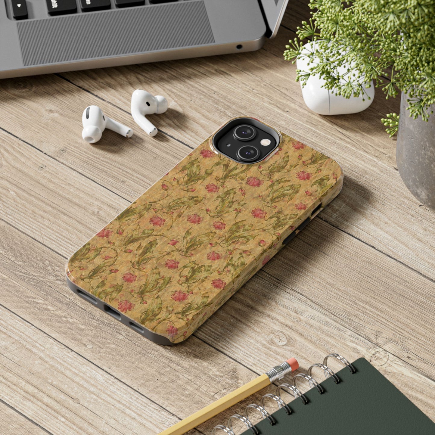 Roses on Aged Paper - Protective Phone Case