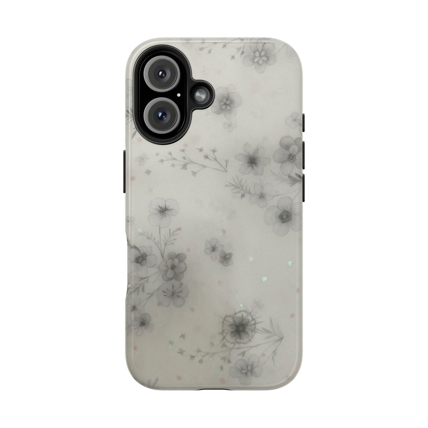 Misty Gray Floral - Protective Phone Case