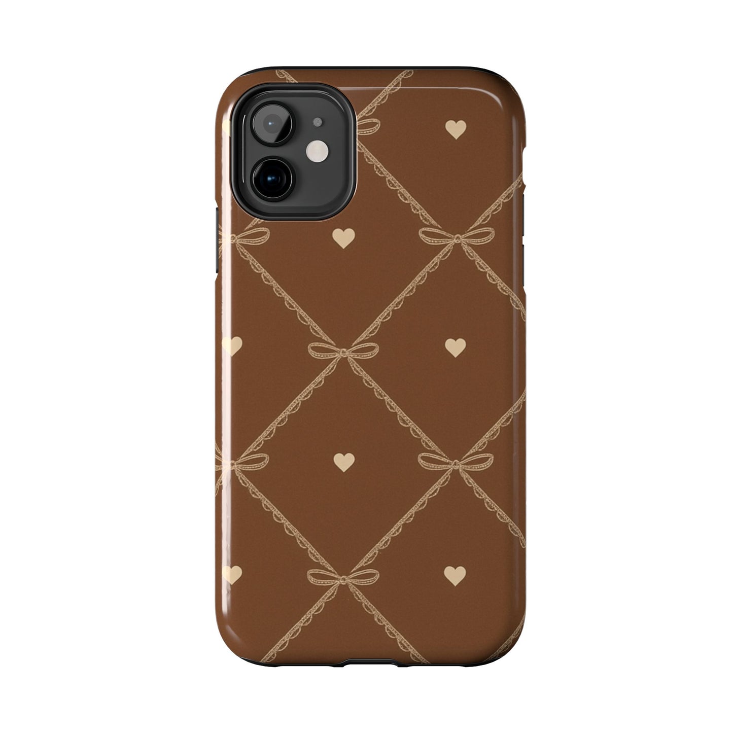 Chocolate Heart Ribbon - Protective Phone Case