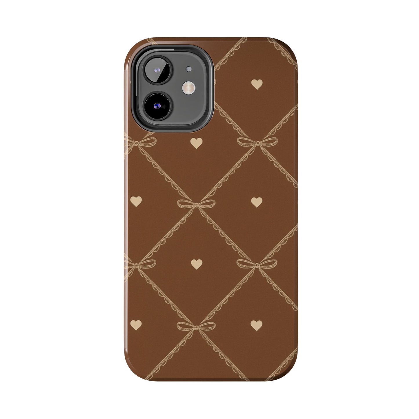 Chocolate Heart Ribbon - Protective Phone Case