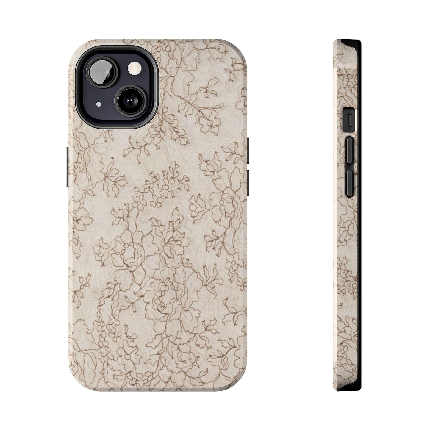Vintage Beige Lace - Protective Phone Case