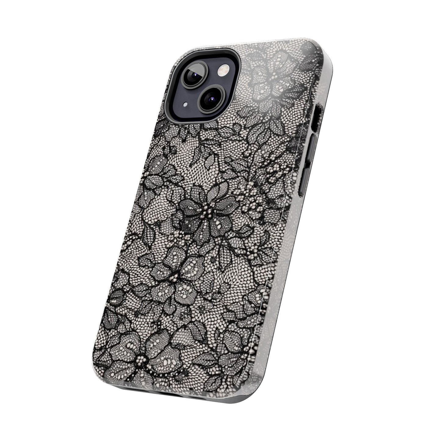 Black Floral Lace - Protective Phone Case