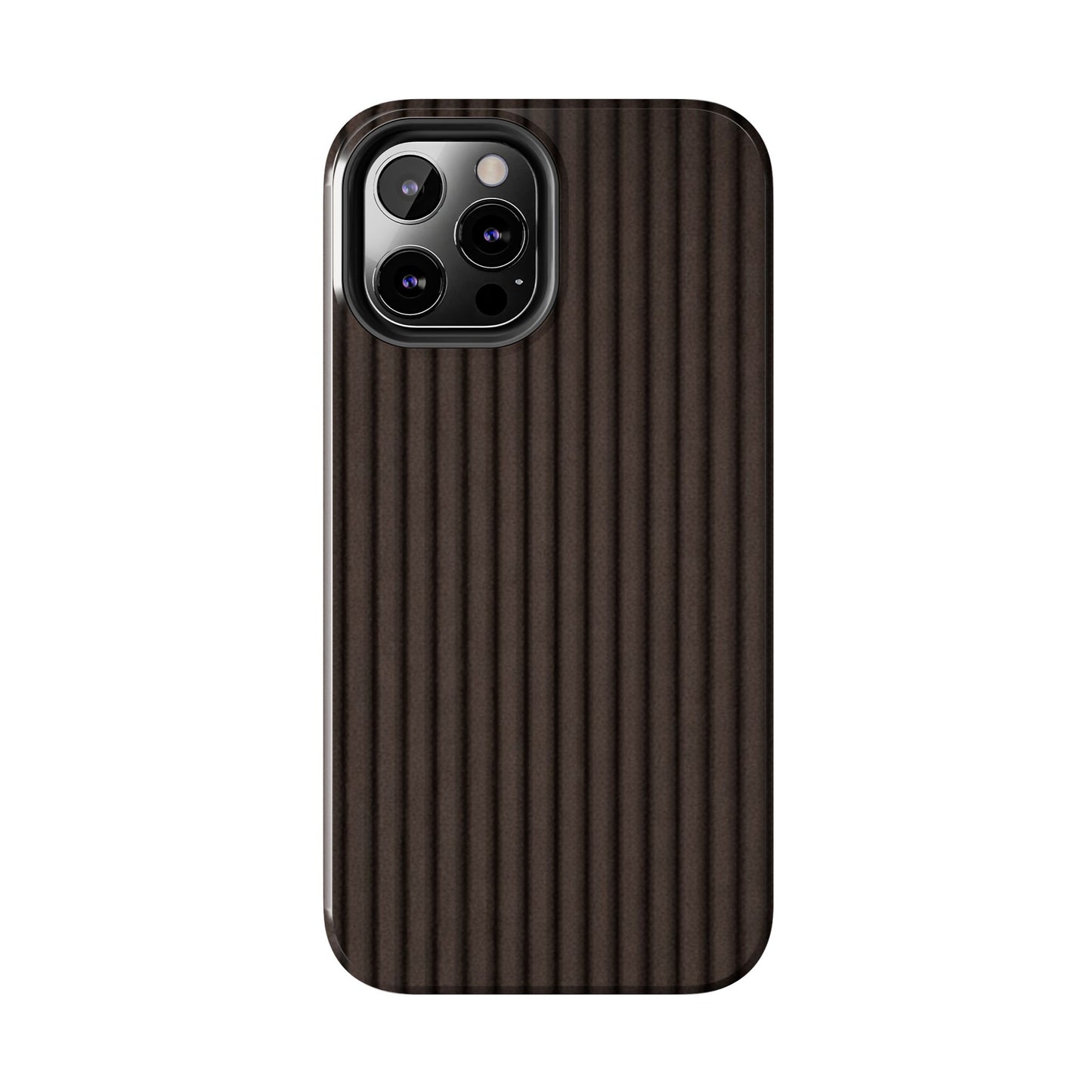 Ribbed Dark Brown Tough Phone Case – Slim Protective Mobile Cover