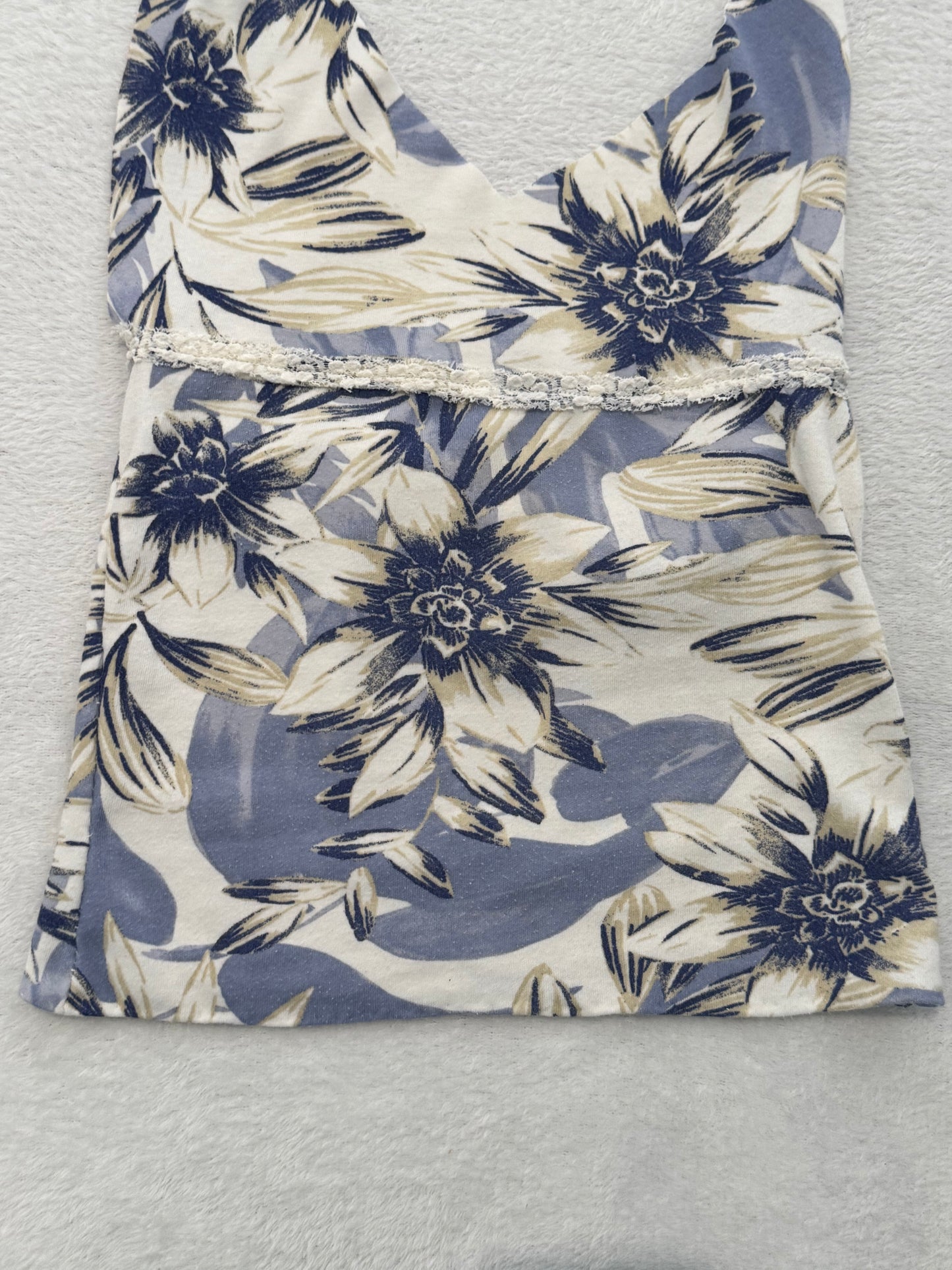 Blue and White Floral Halter Top