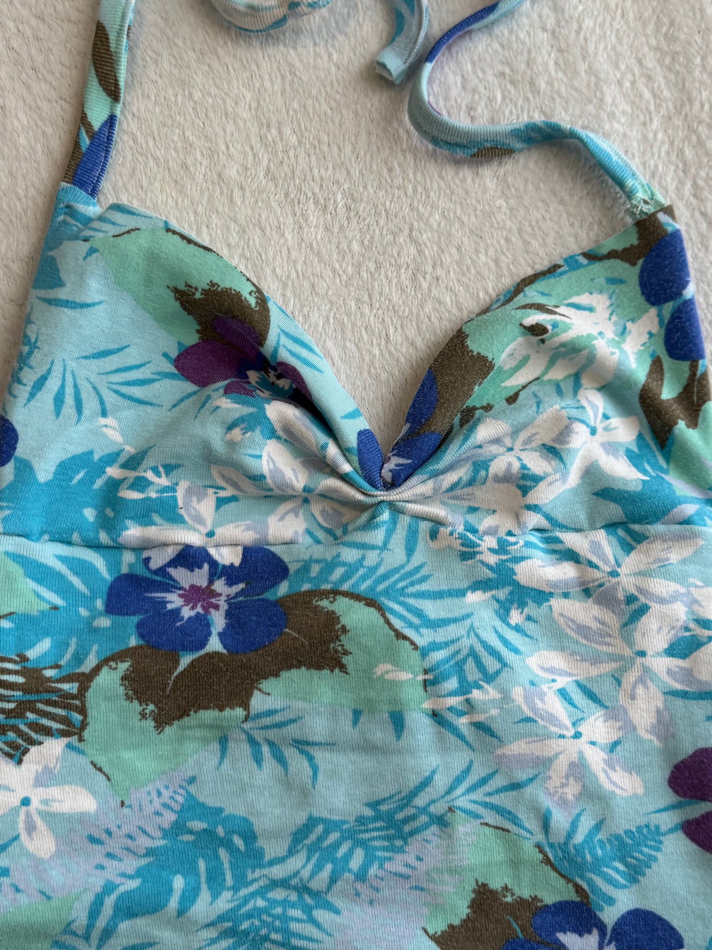 Summery Hibiscus Flower Halter Top