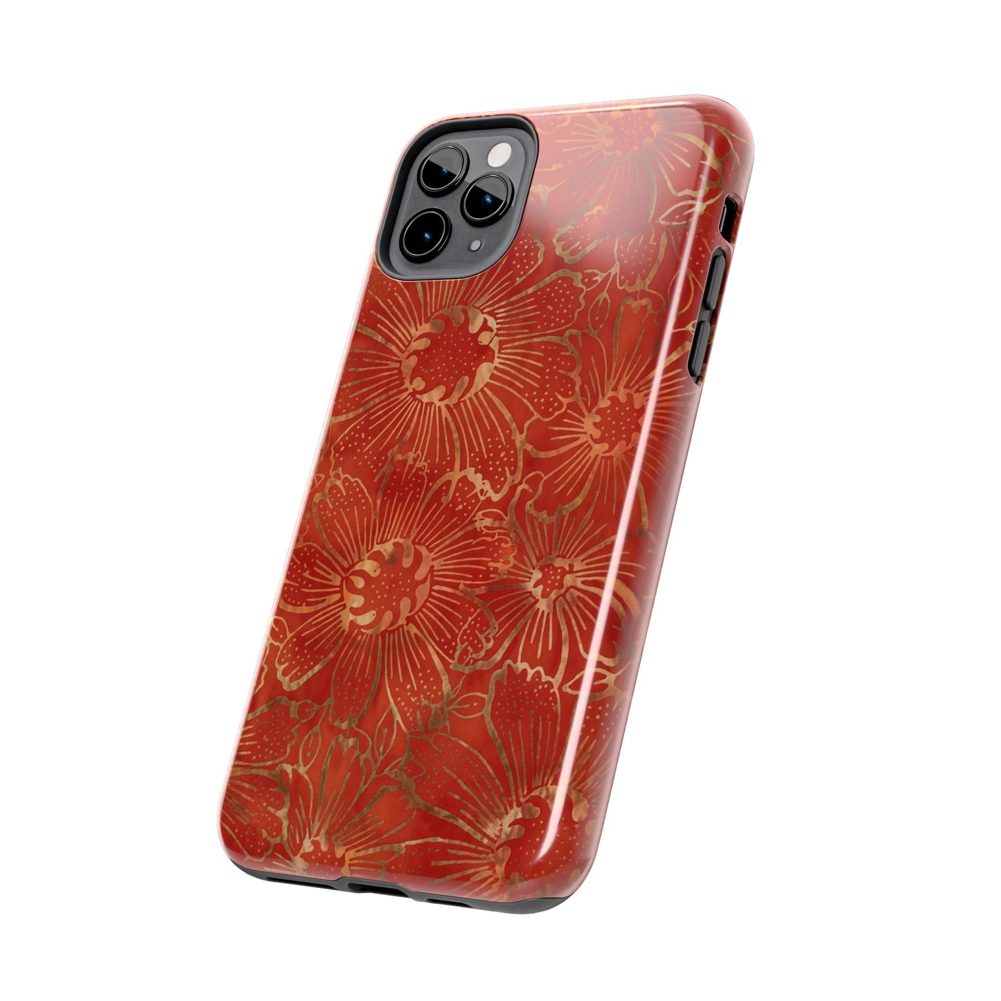 Radiant Red Florals - Protective Phone Case