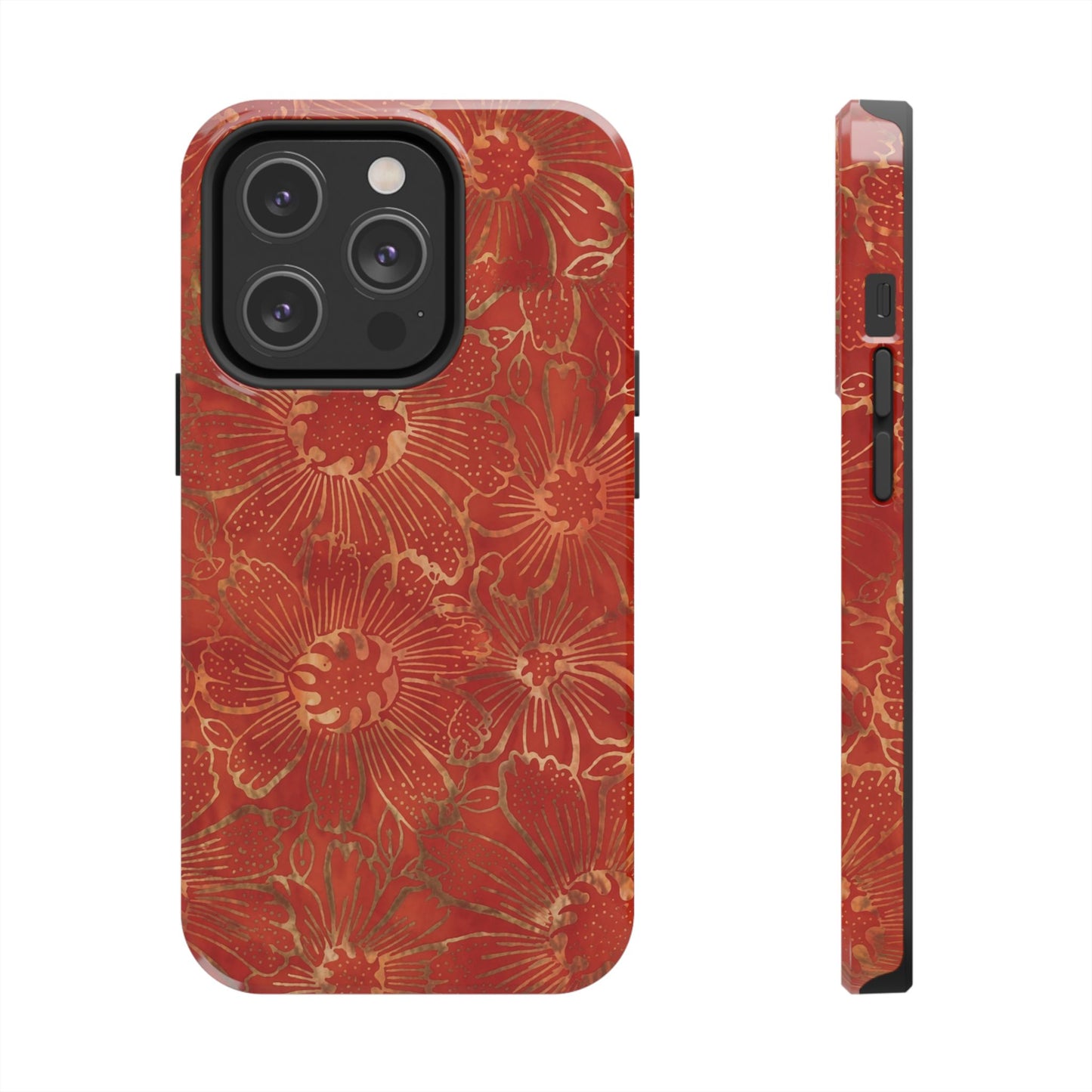 Radiant Red Florals - Protective Phone Case