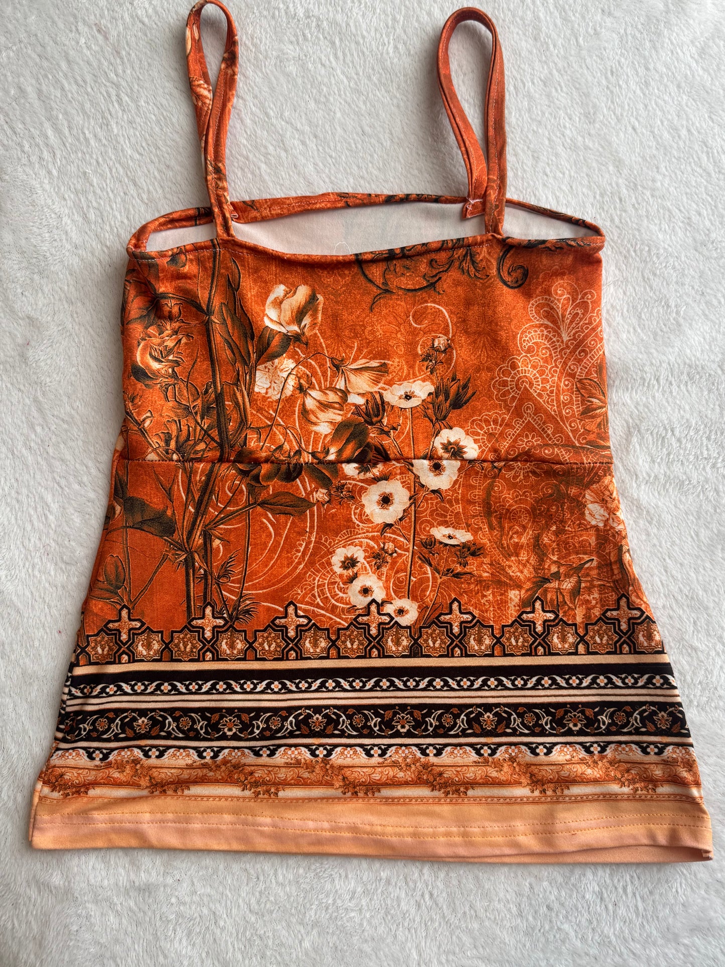 Orange and Brown Babydoll Cami