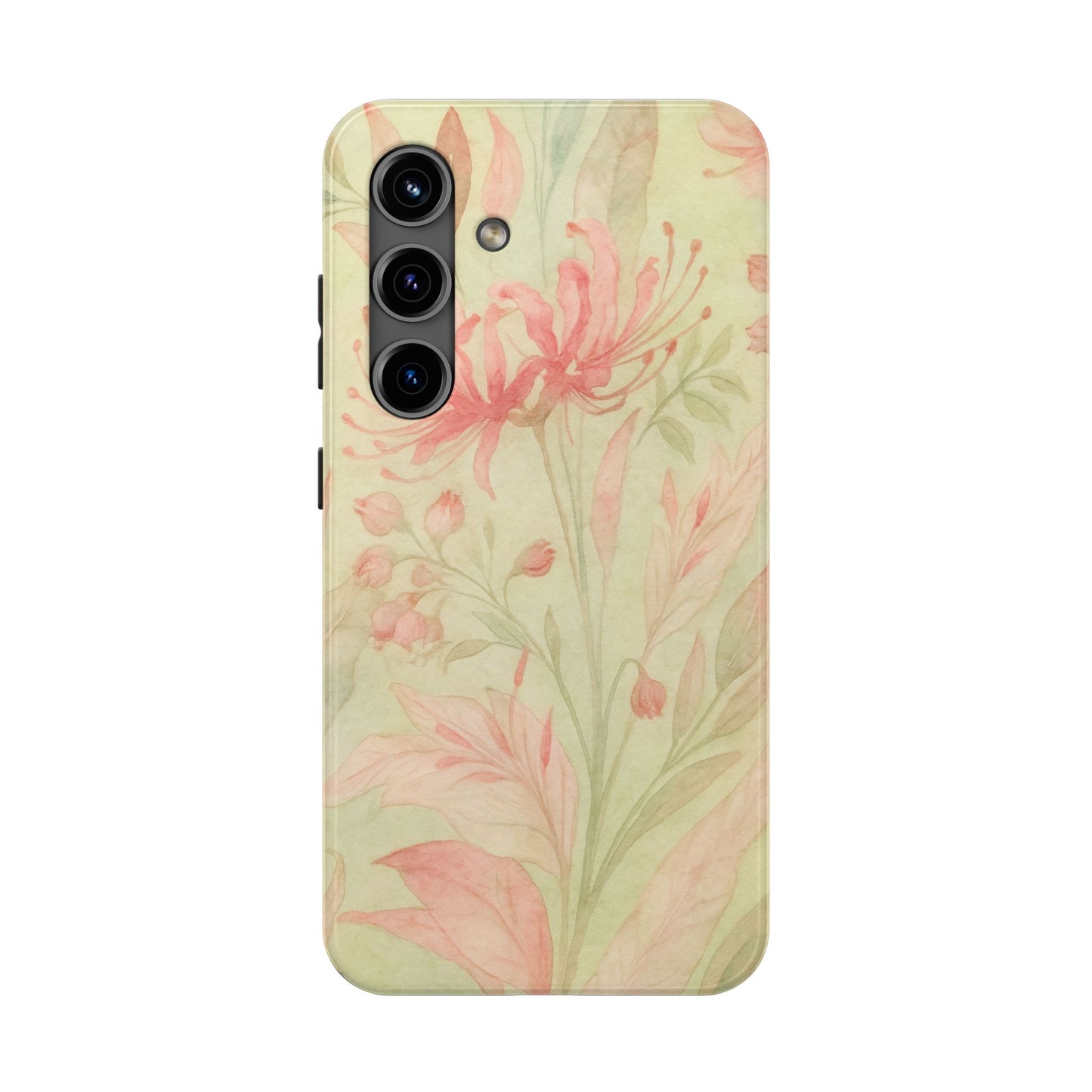 Pink Mint Floral - Protective Phone Case
