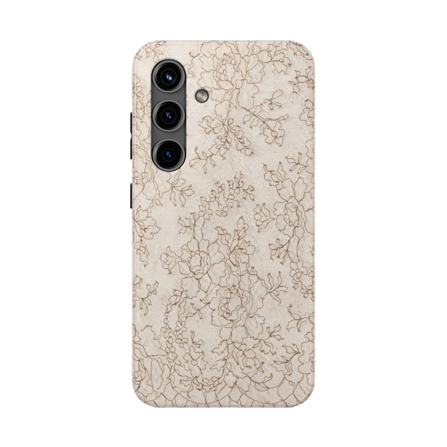 Vintage Beige Lace - Protective Phone Case