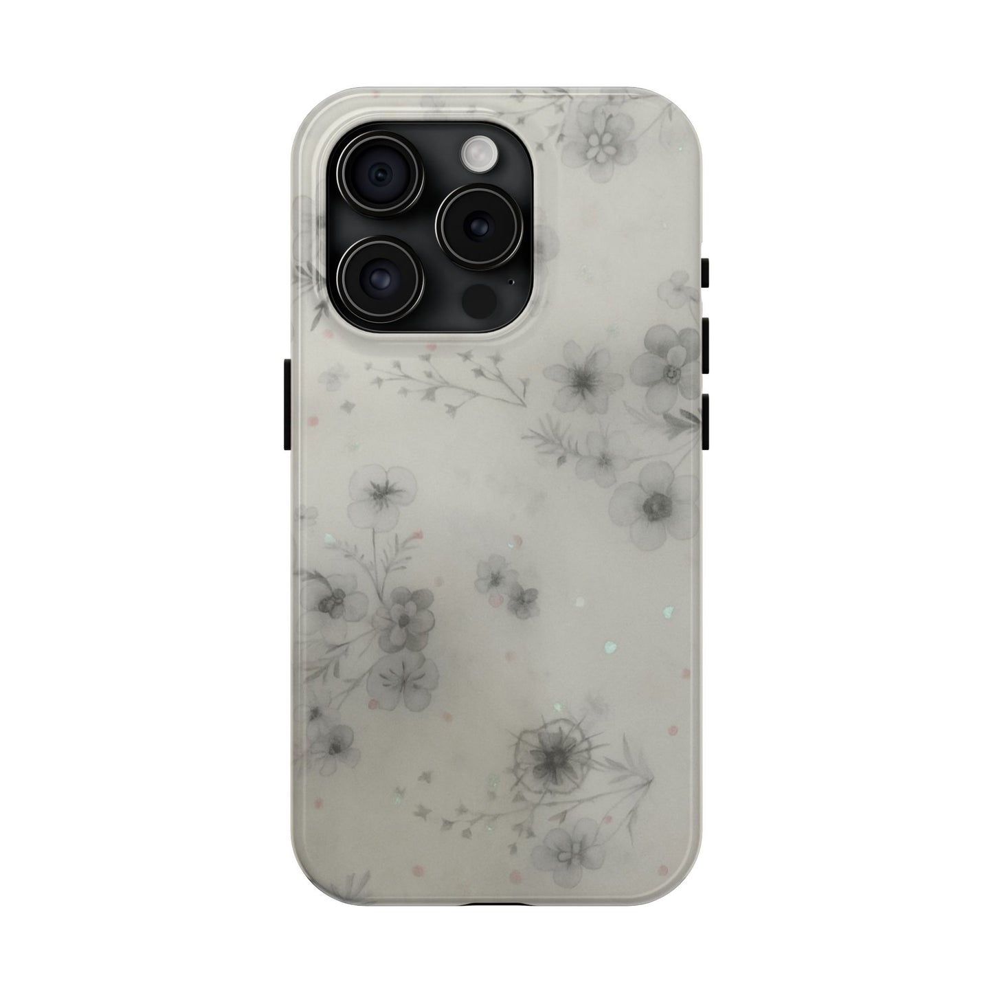 Misty Gray Floral - Protective Phone Case