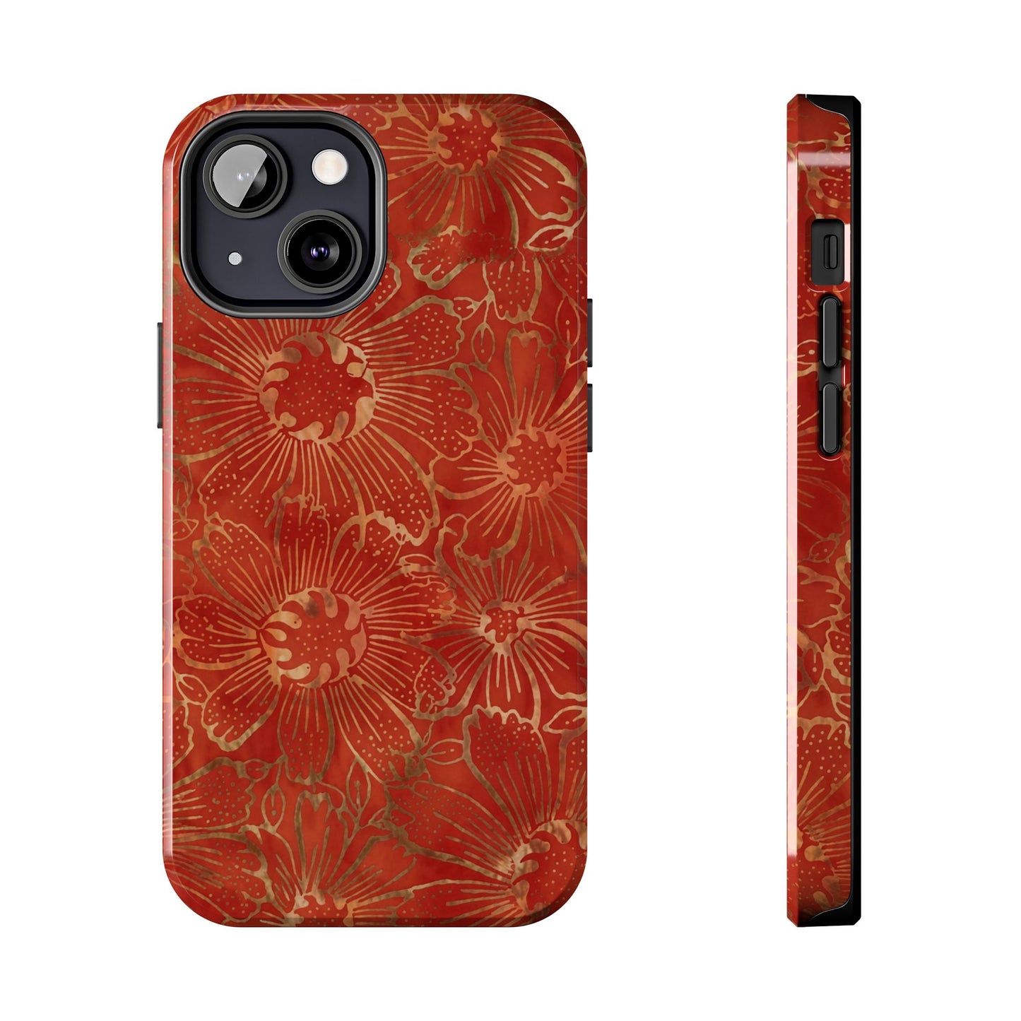 Radiant Red Florals - Protective Phone Case