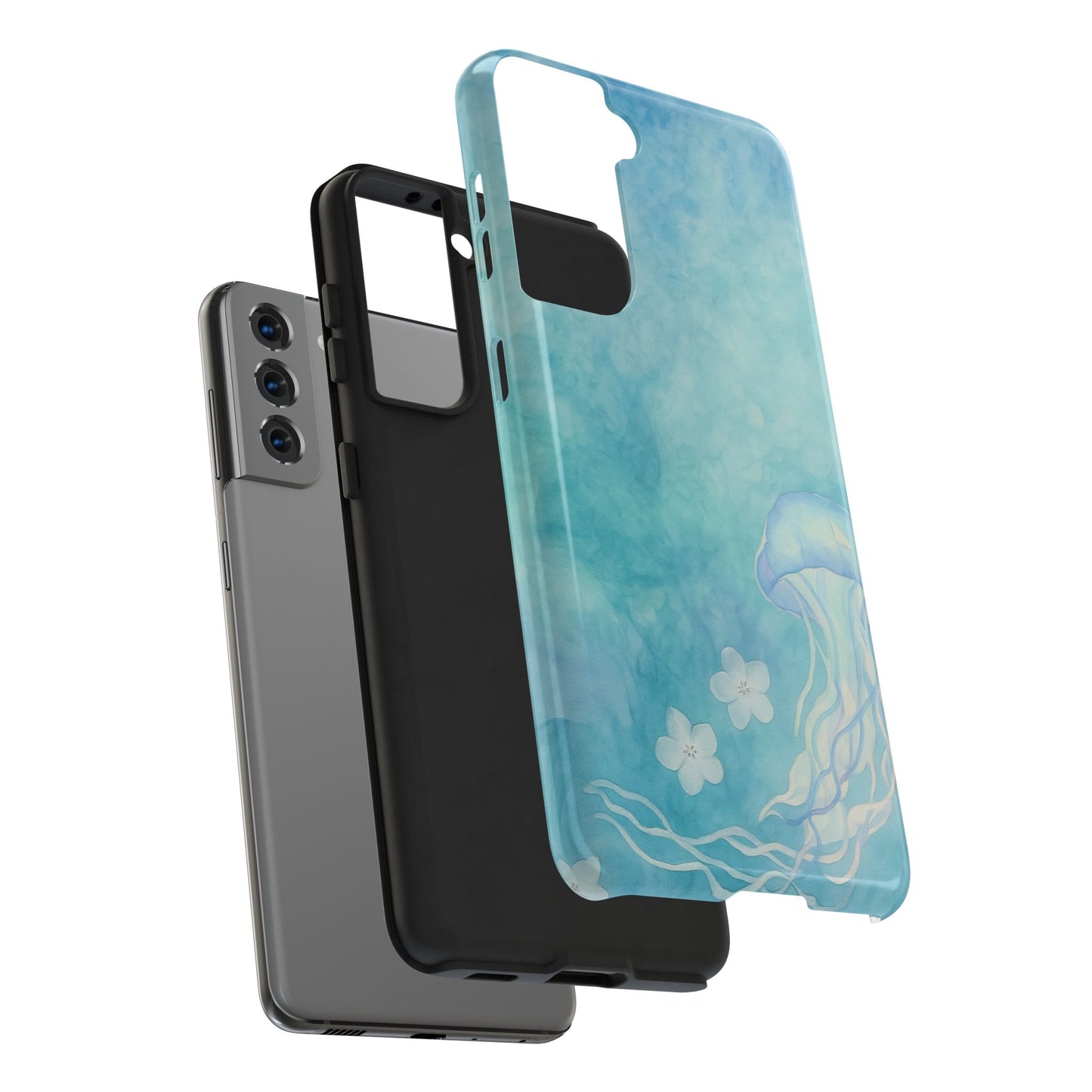 Sea-Blue Jellyfish - Protective Phone Case