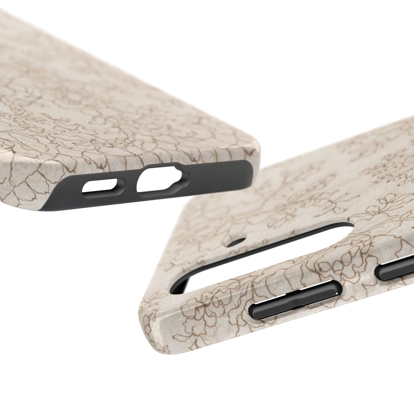 Vintage Beige Lace - Protective Phone Case