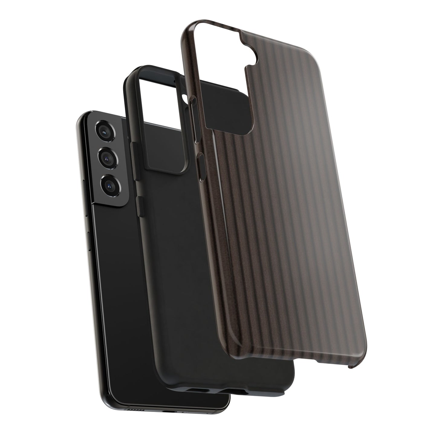 Ribbed Dark Brown Tough Phone Case – Slim Protective Mobile Cover