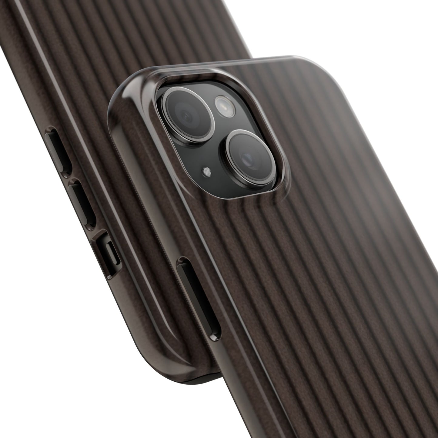 Ribbed Dark Brown Tough Phone Case – Slim Protective Mobile Cover
