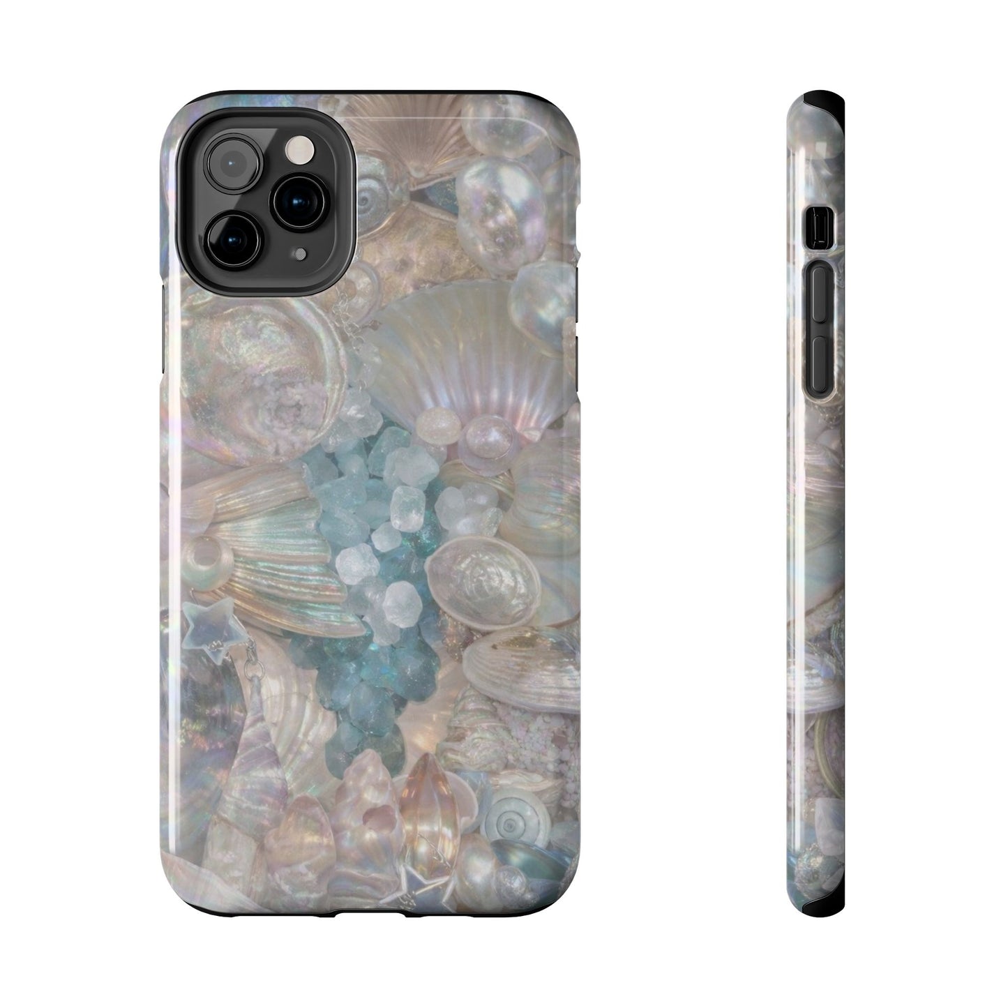 Aquamarine and Shells - Protective Phone Case