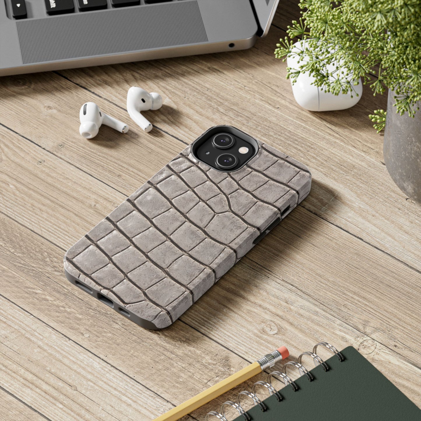 2000s Grey Crocodile - Protective Phone Case