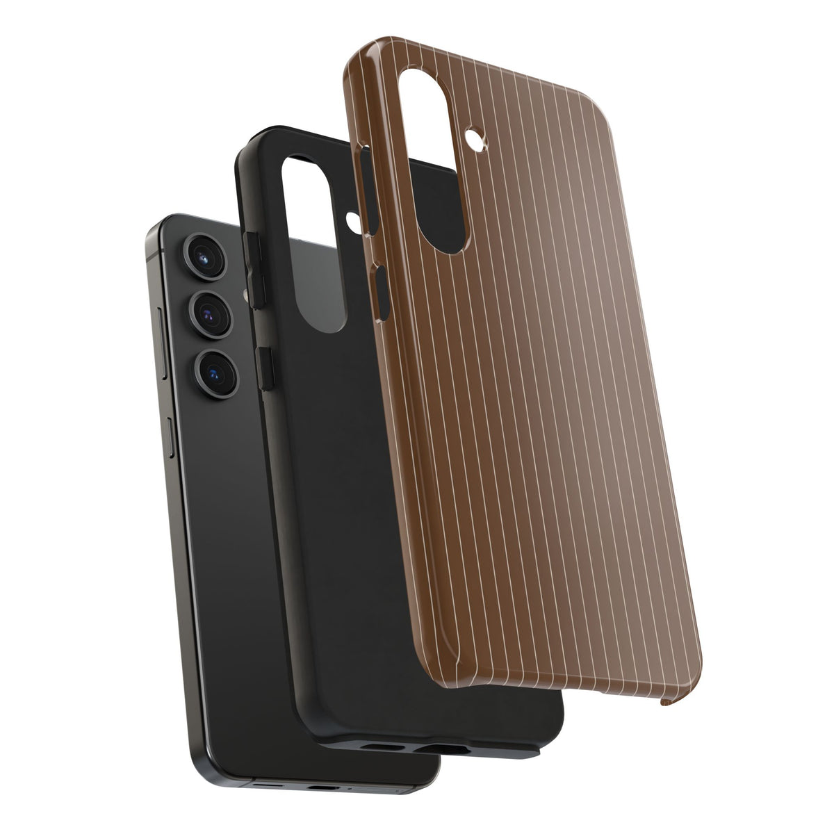 Brown Pinstripe - Protective Phone Case