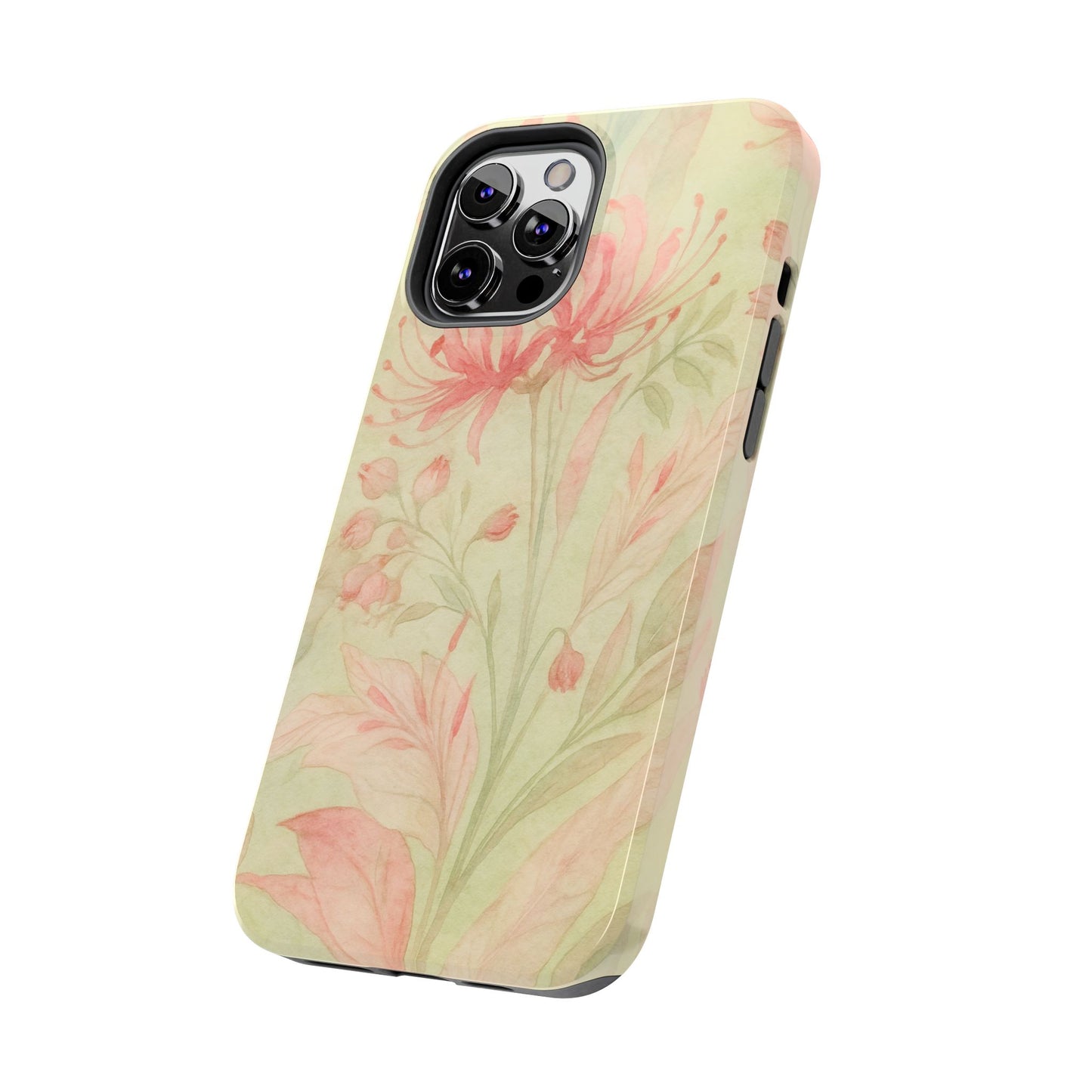 Pink Mint Floral - Protective Phone Case
