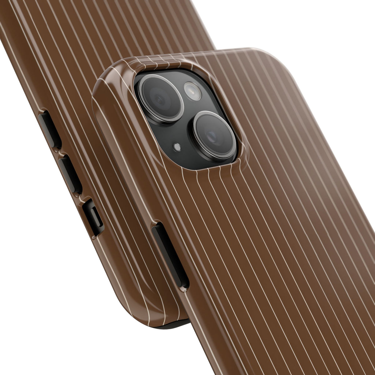 Brown Pinstripe - Protective Phone Case