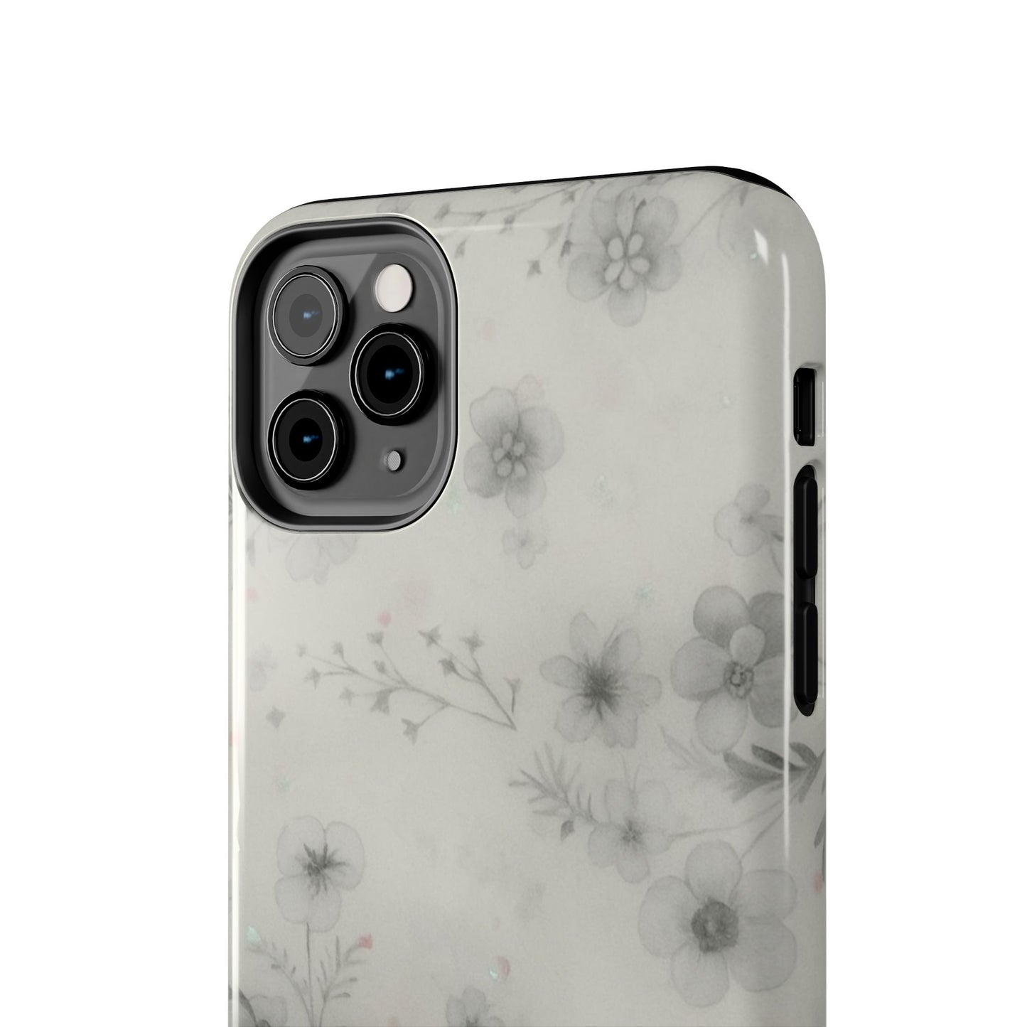 Misty Gray Floral - Protective Phone Case