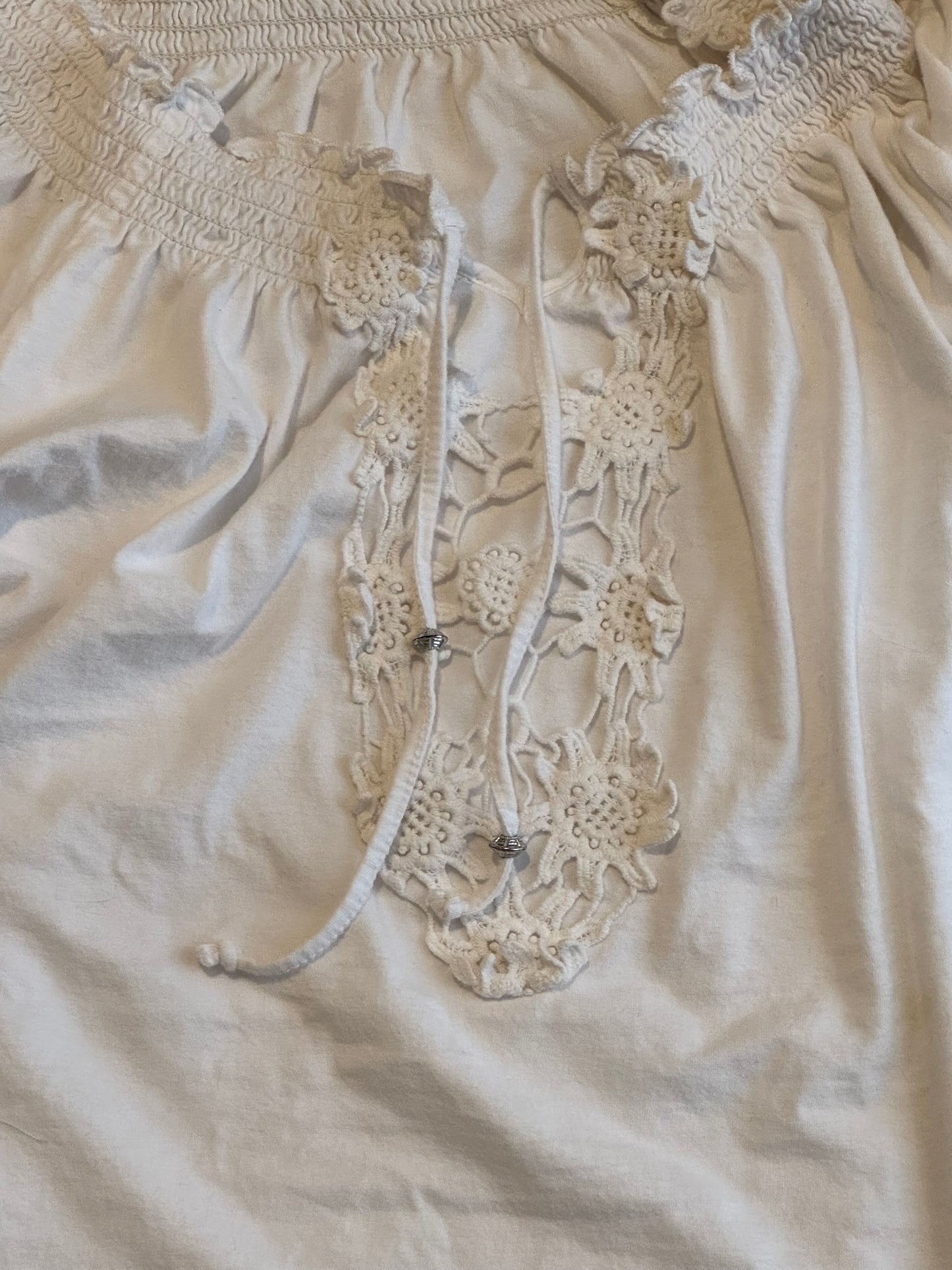 White Blouse with Floral Embroidery
