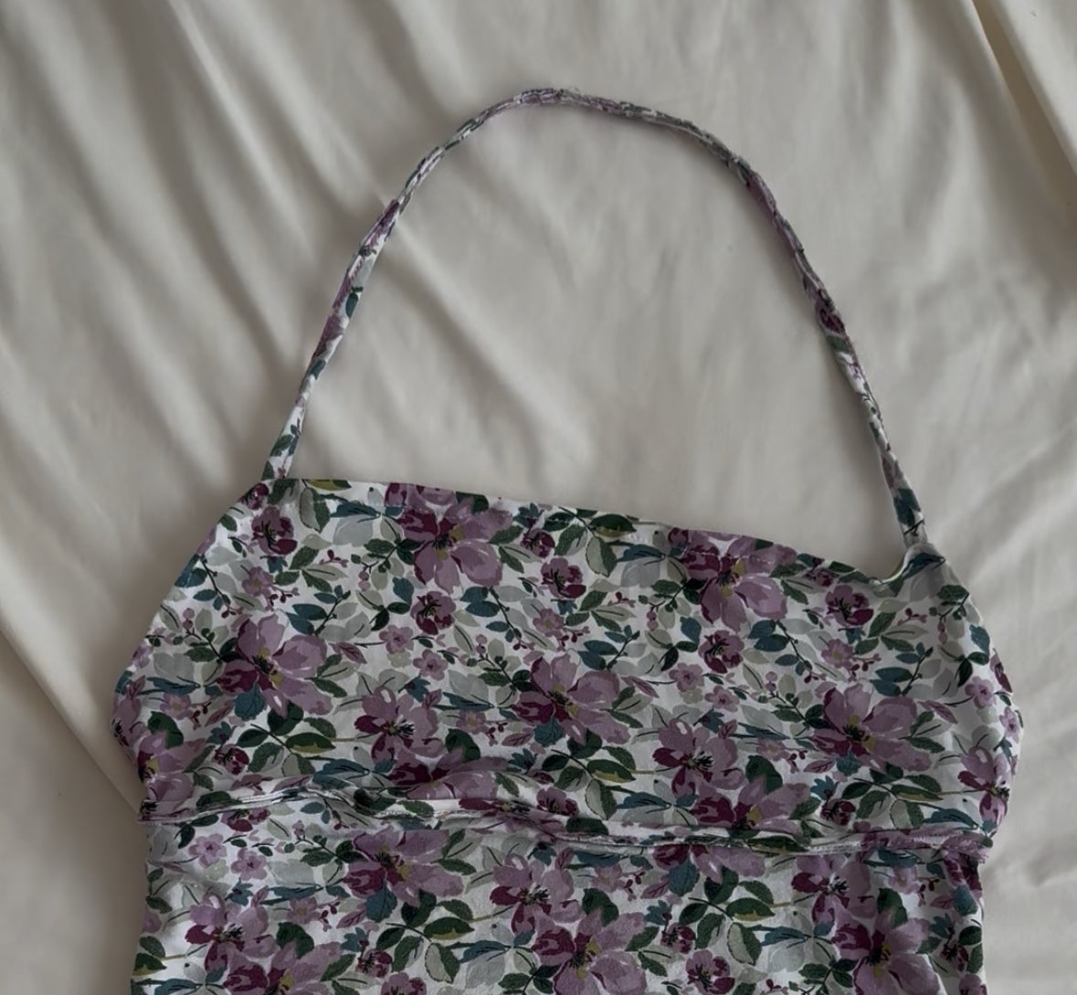 Babydoll Purple and Green Floral Top