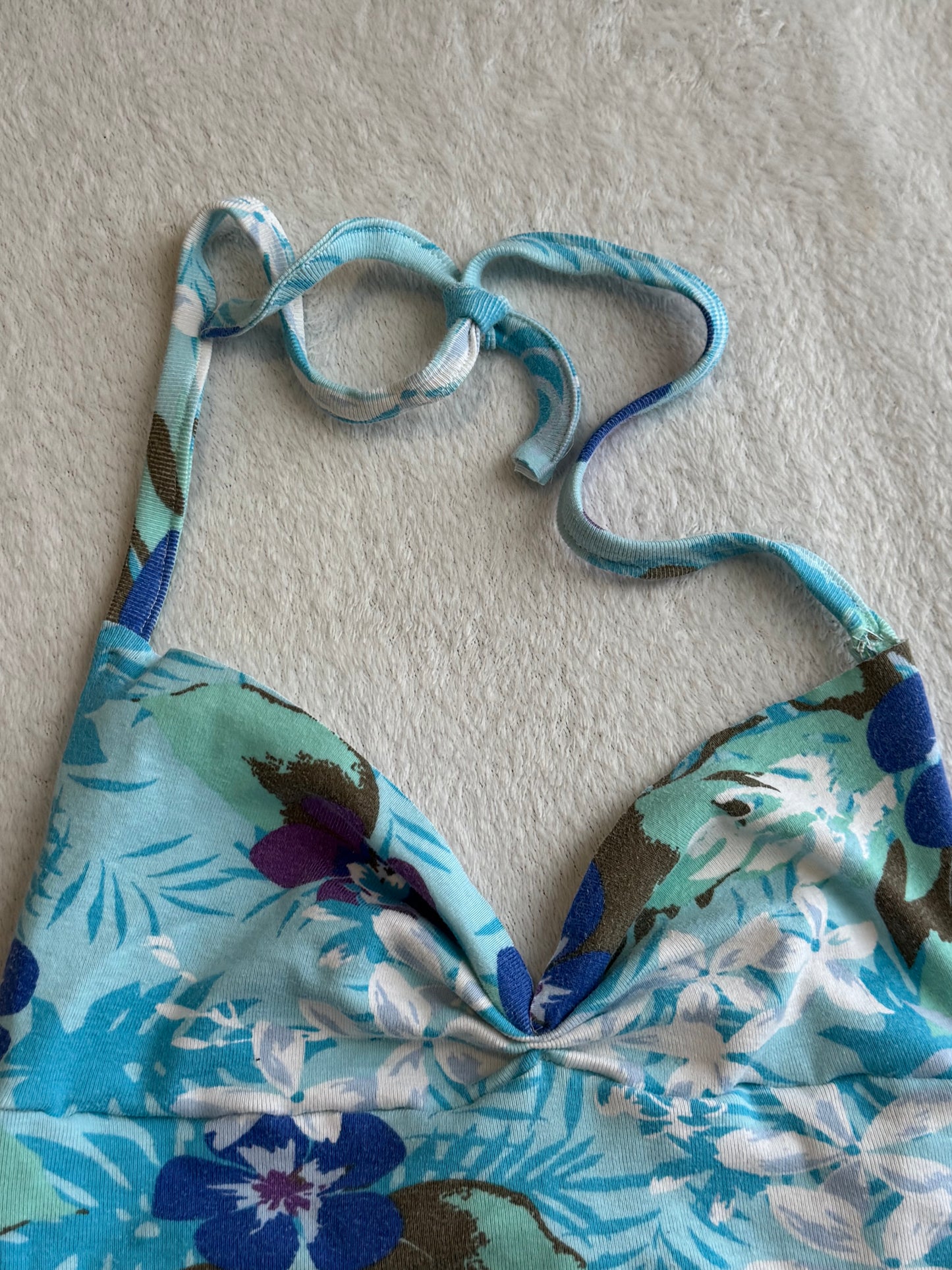 Summery Hibiscus Flower Halter Top