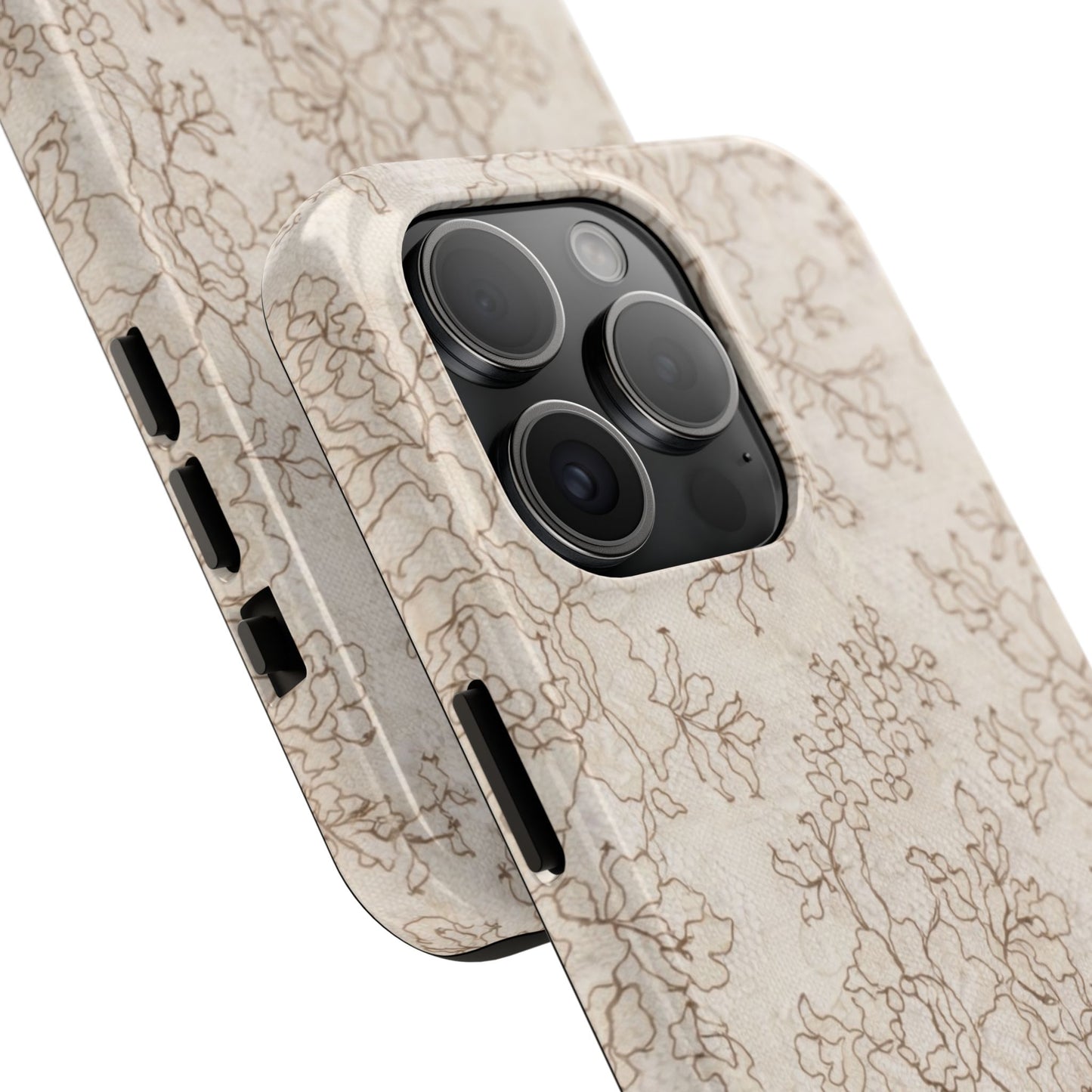 Vintage Beige Lace - Protective Phone Case