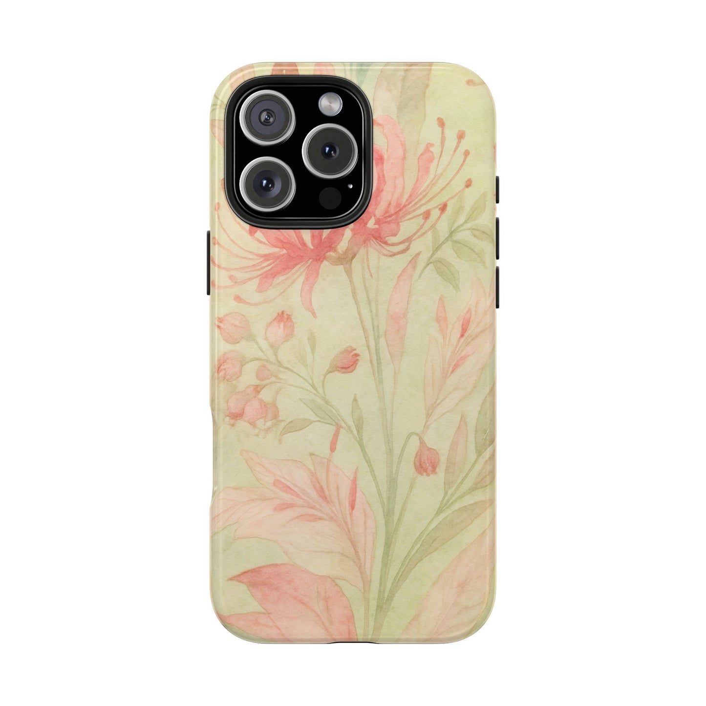Pink Mint Floral - Protective Phone Case