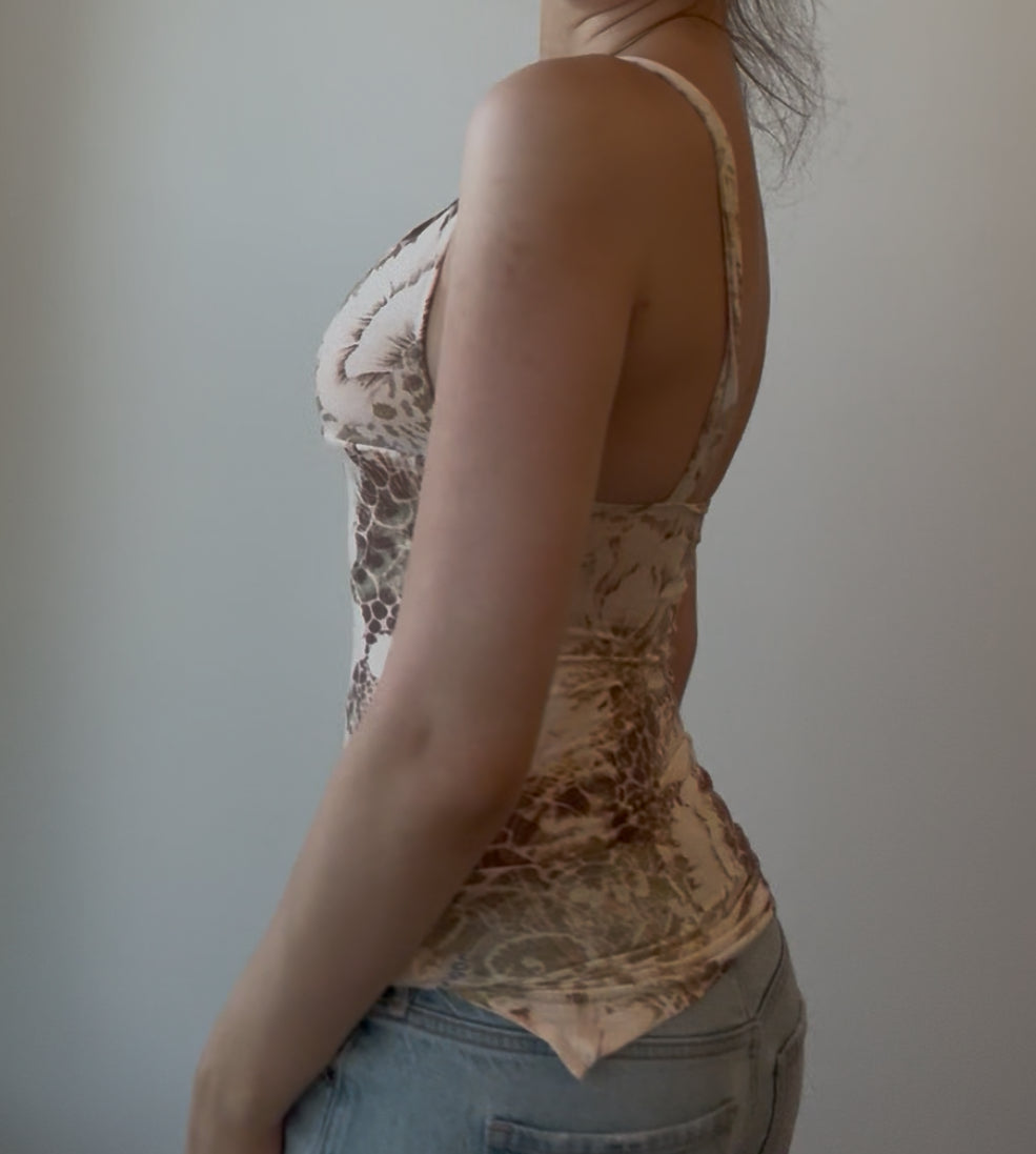 Floral Beige Cami Top