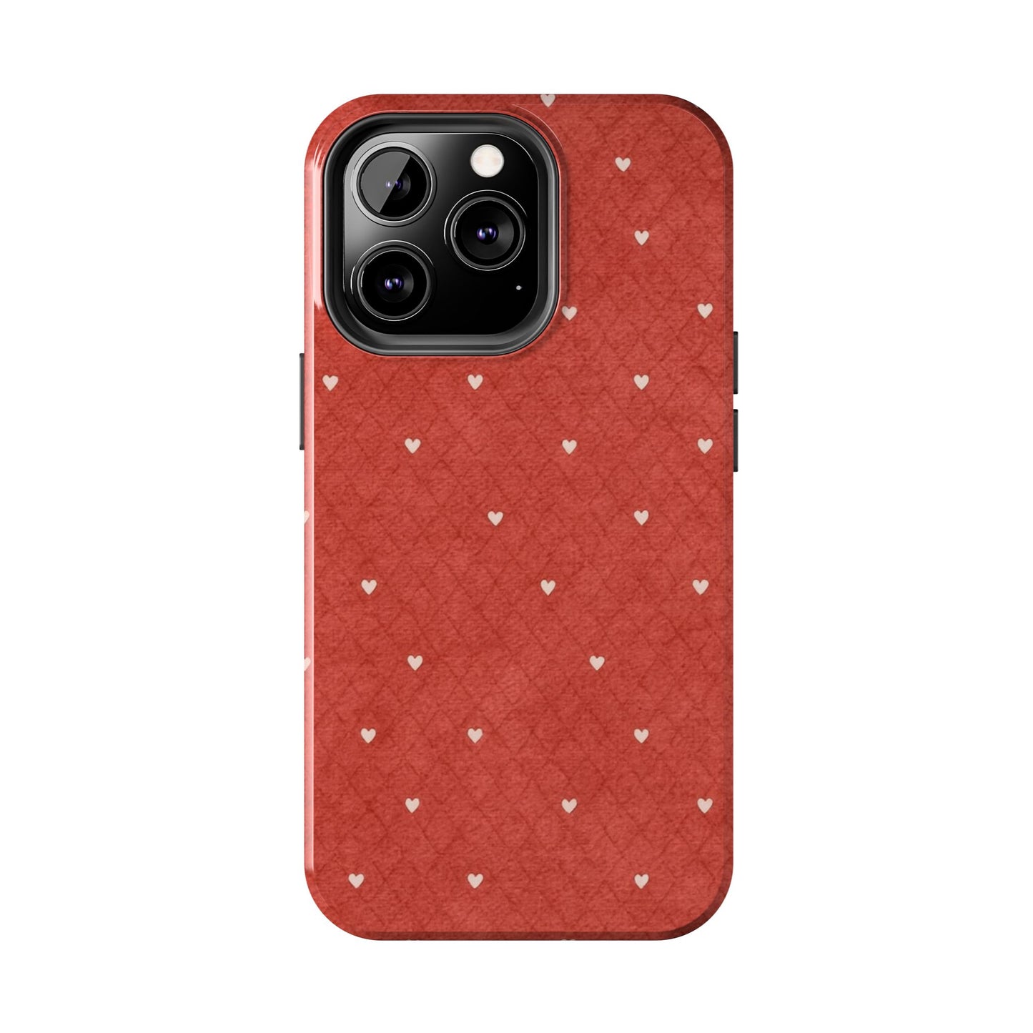 Red Quilted Hearts - Protective Phone Case