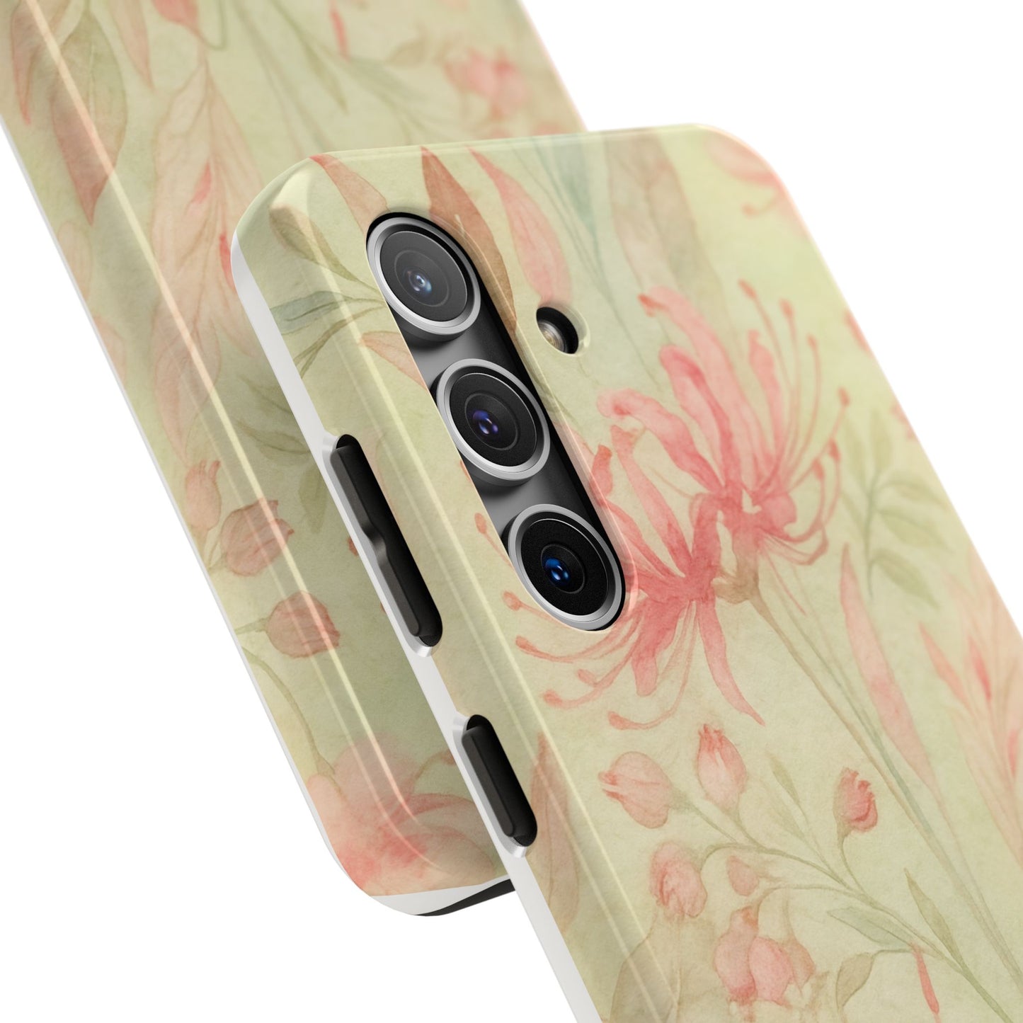 Pink Mint Floral - Protective Phone Case
