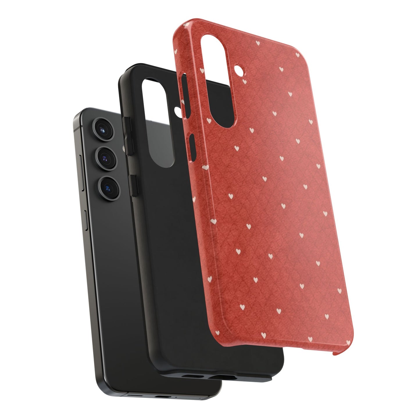 Red Quilted Hearts - Protective Phone Case
