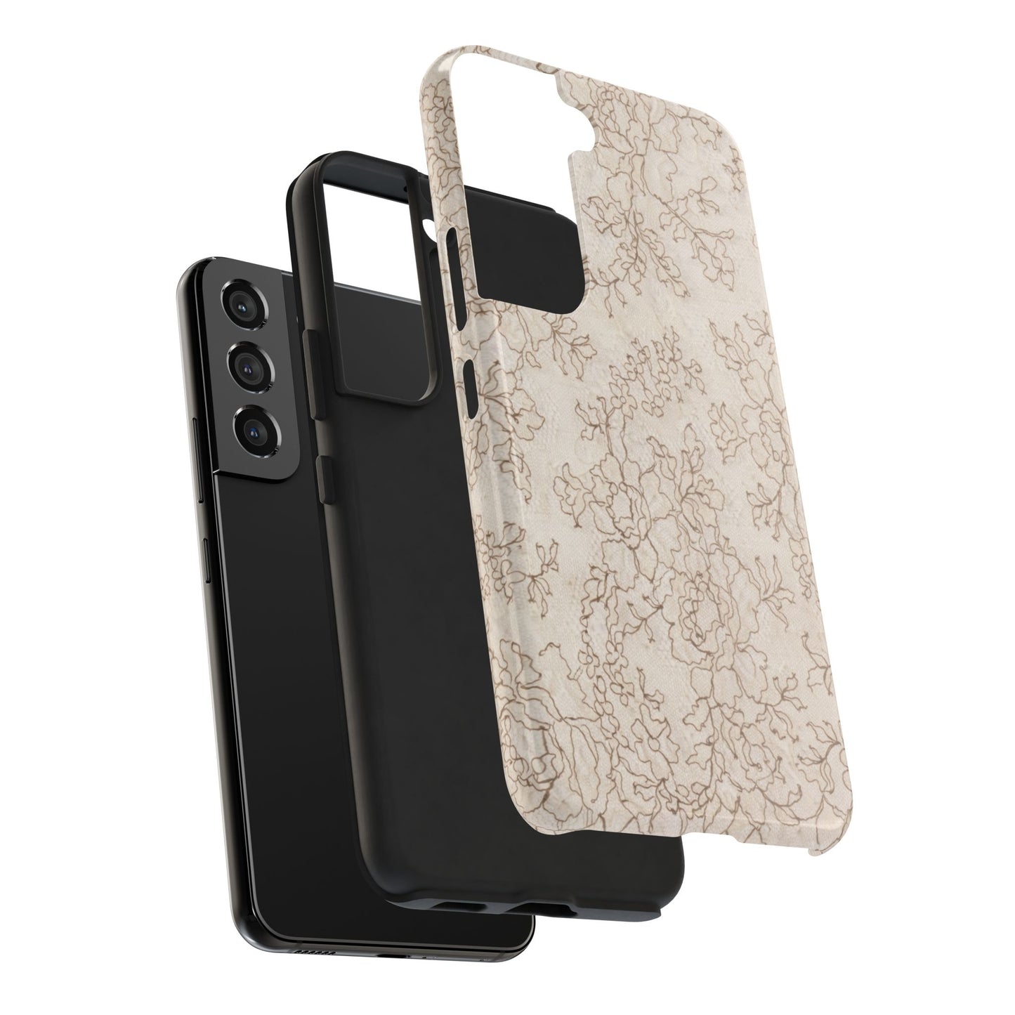 Vintage Beige Lace - Protective Phone Case