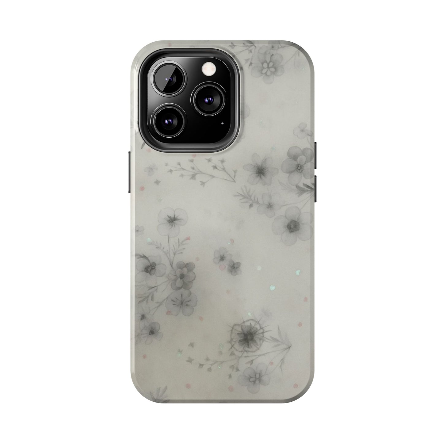 Misty Gray Floral - Protective Phone Case