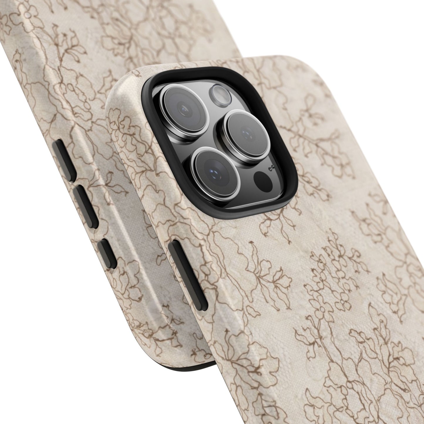 Vintage Beige Lace - Protective Phone Case
