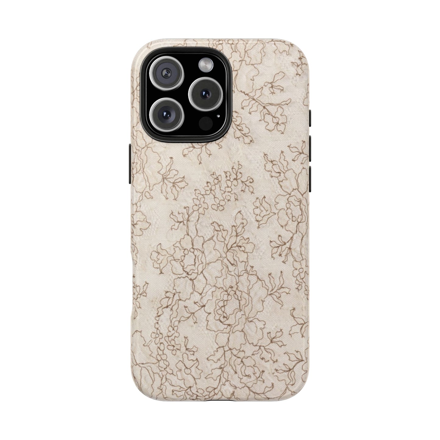 Vintage Beige Lace - Protective Phone Case