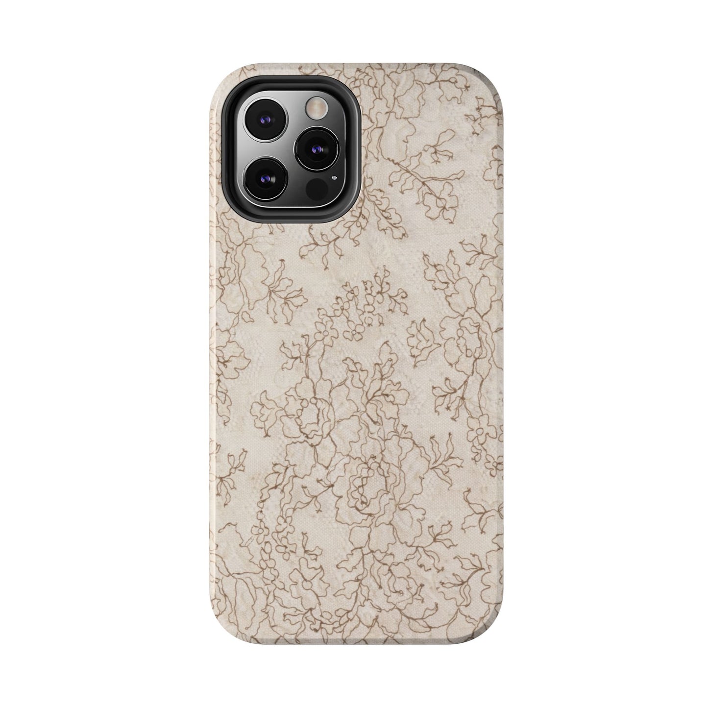 Vintage Beige Lace - Protective Phone Case