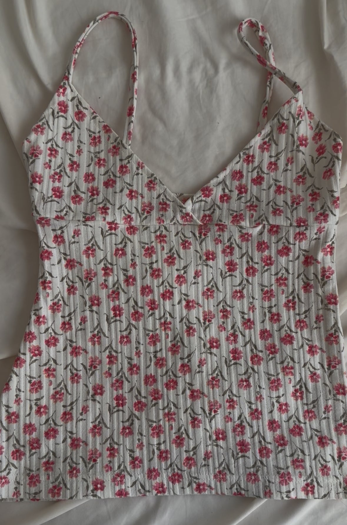 White and Pink Floral Tube with Add-on Adjustable Belt
