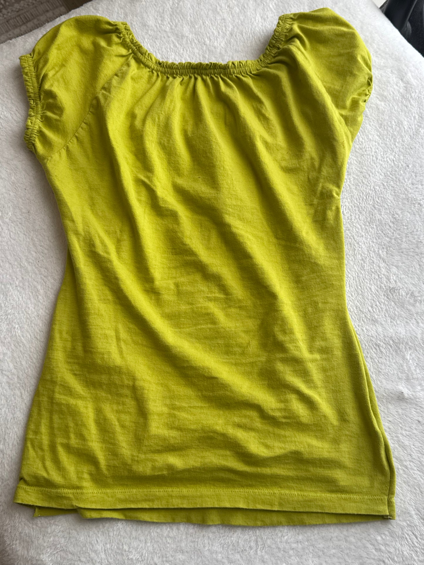 Fitted Green Top with Ruffles