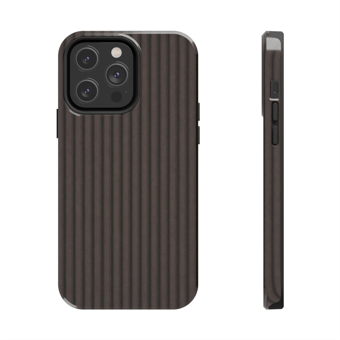 Ribbed Dark Brown Tough Phone Case – Slim Protective Mobile Cover