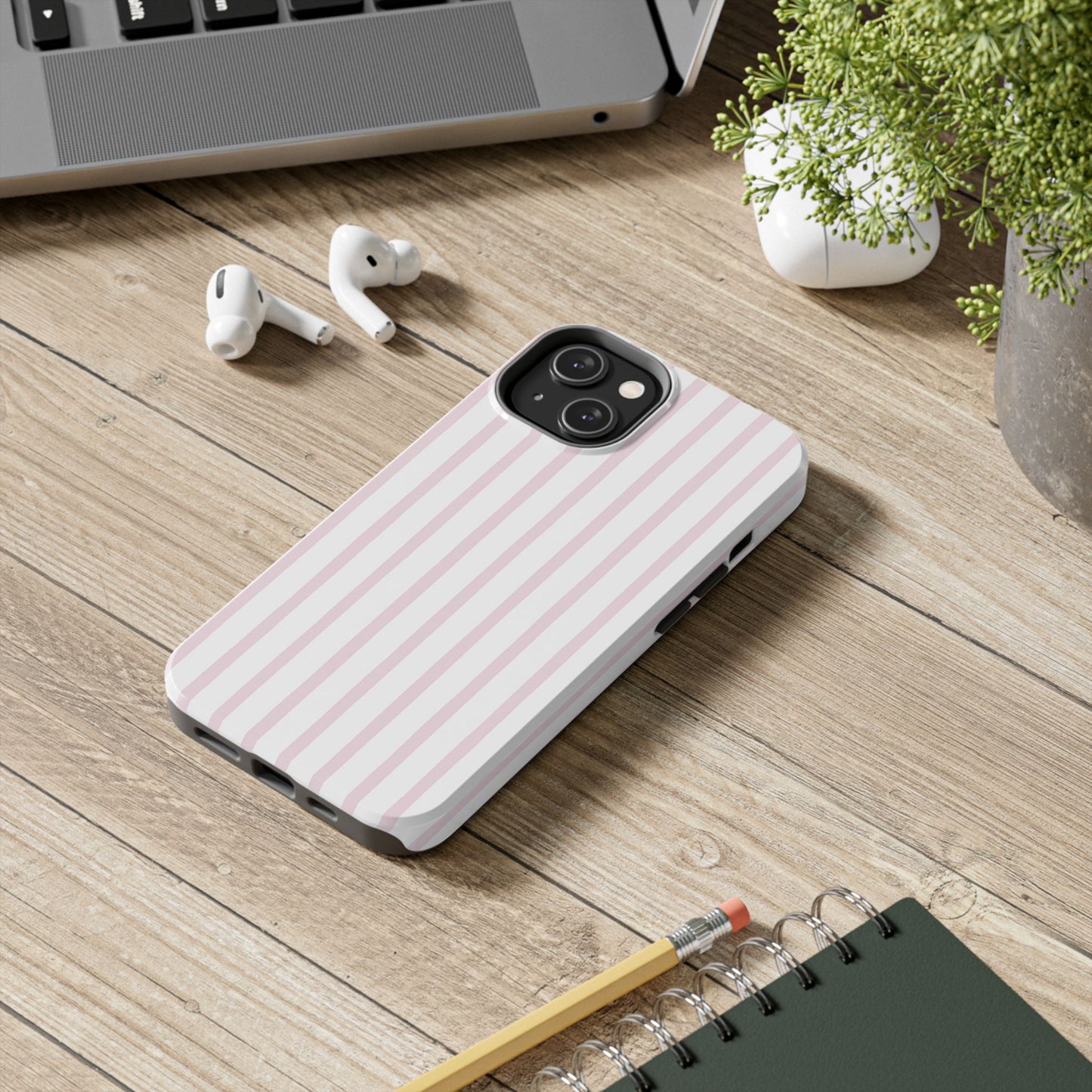 Pink Vertical Stripes - Protective Phone Case
