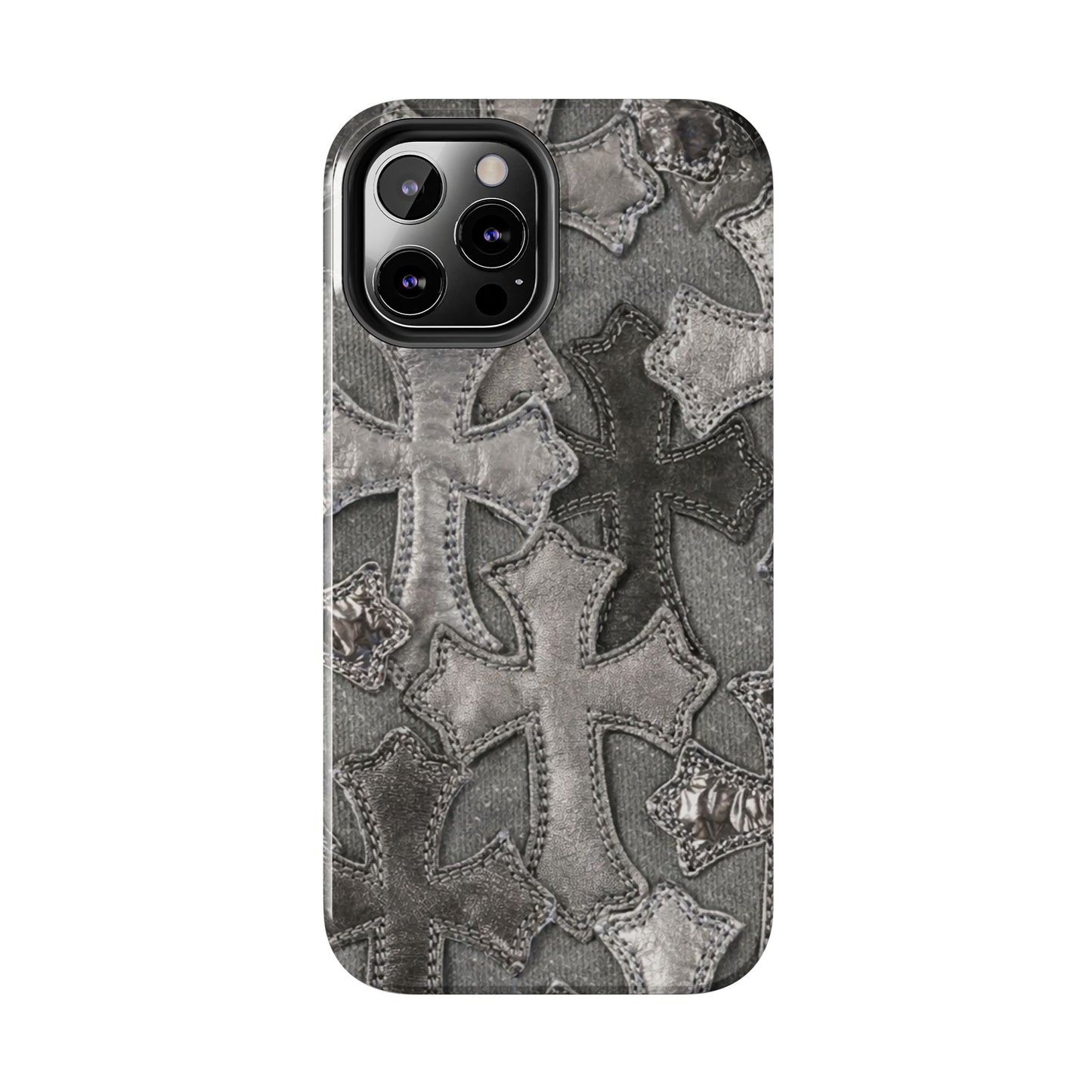 Grey Patchwork Crosses - Protective Phone Case