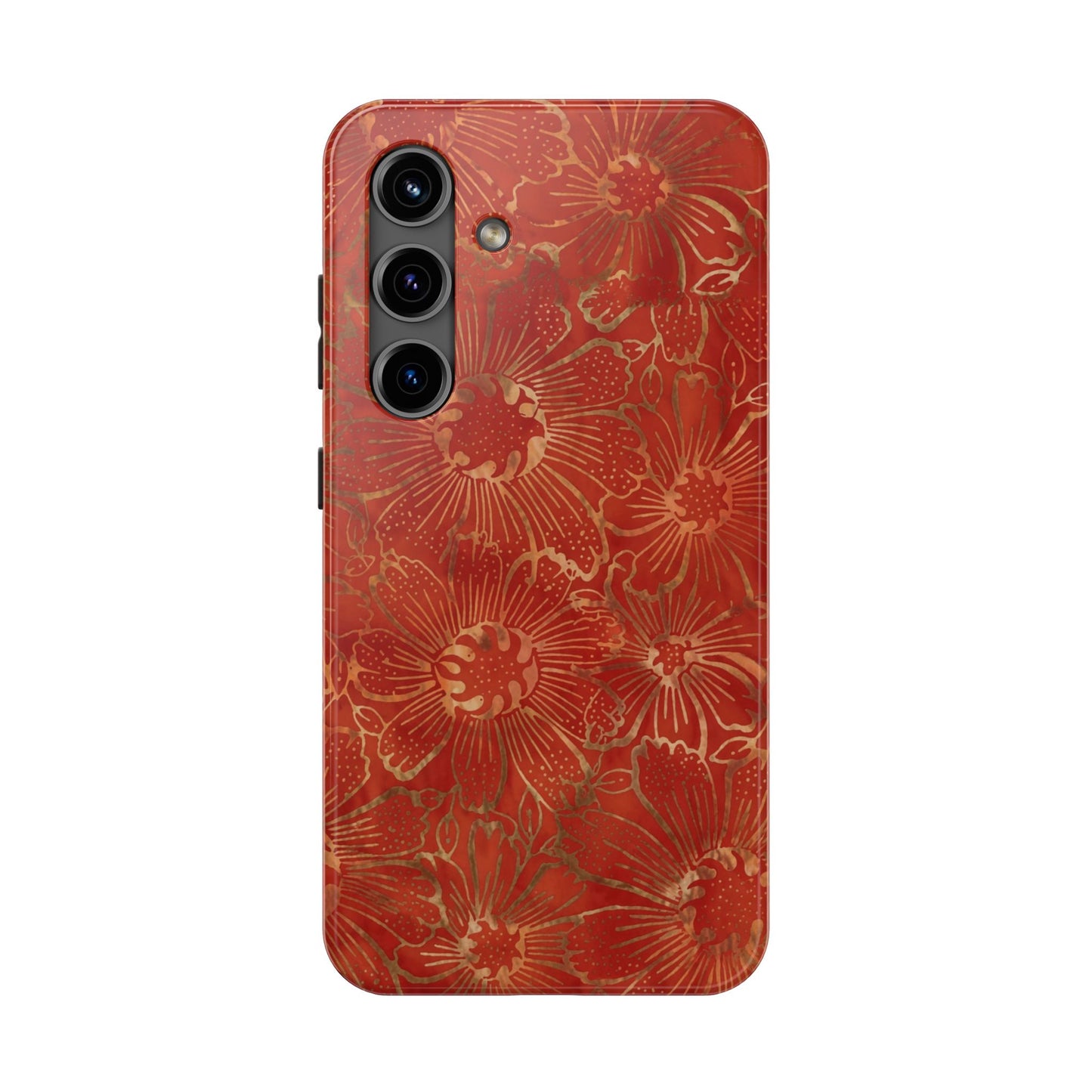 Radiant Red Florals - Protective Phone Case